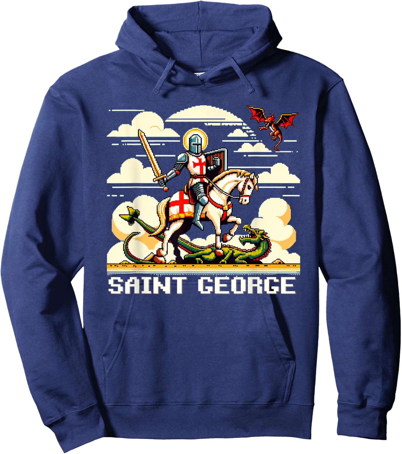 Saint George and the Dragon England Catholic Video Game Hoodie - Hoodie | Navy