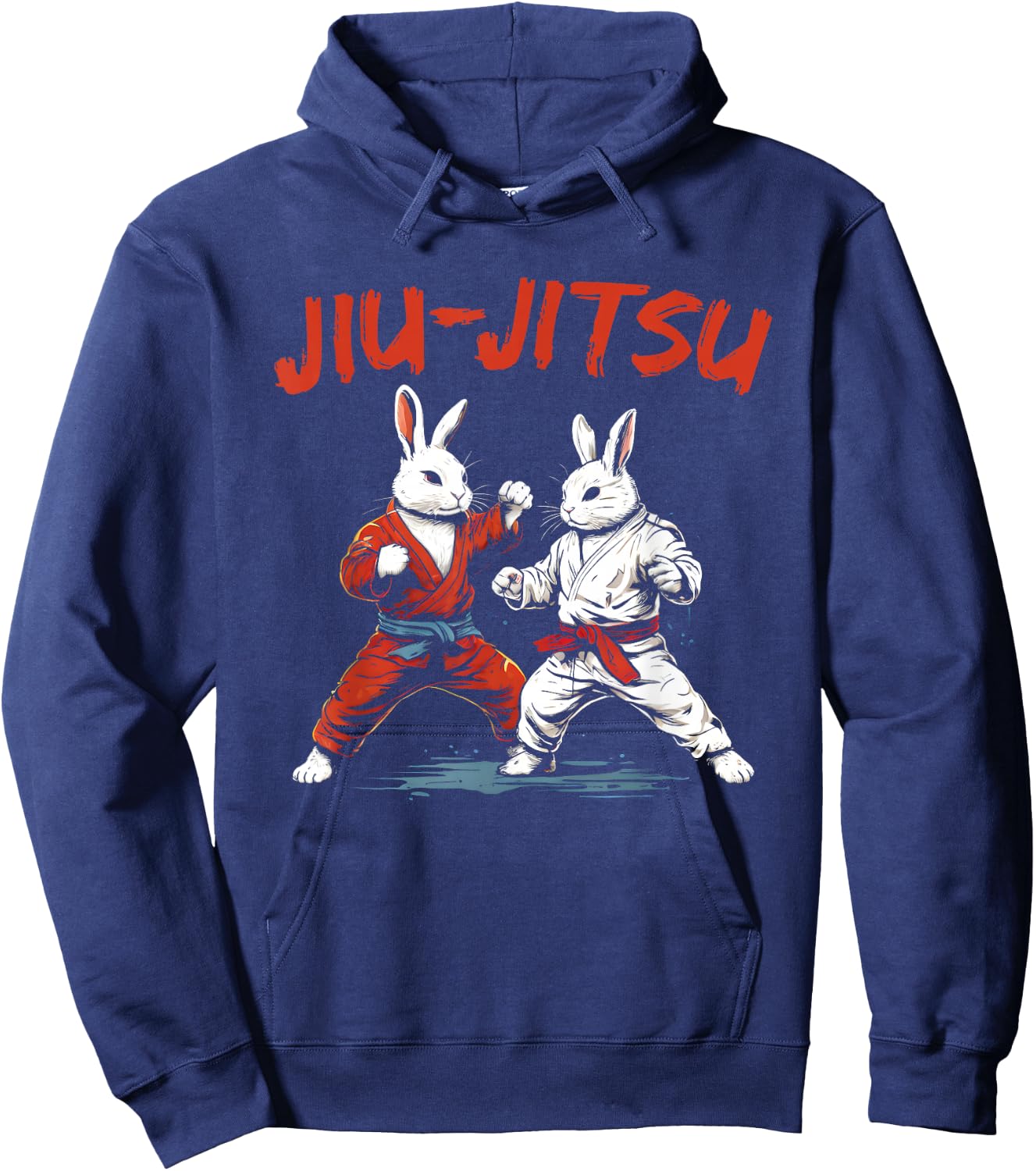 Jiu-Jitsu Bunnies - Vintage Martial Arts Rabbit Lover Hoodie - Hoodie | Navy
