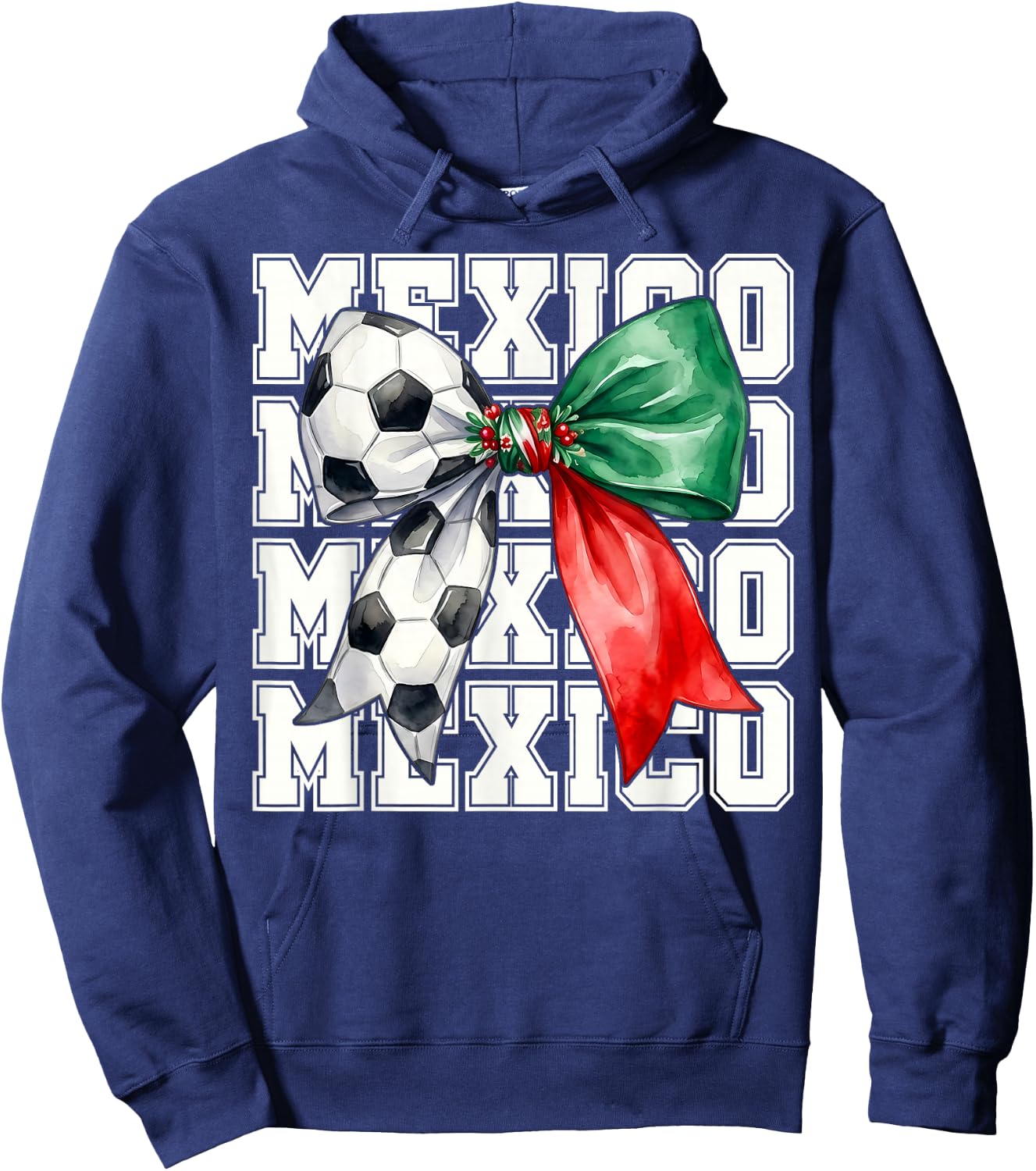 Mexico Coquette Bow Mexican Flag Vintage Pride Men Women Kid Hoodie - Hoodie | Navy