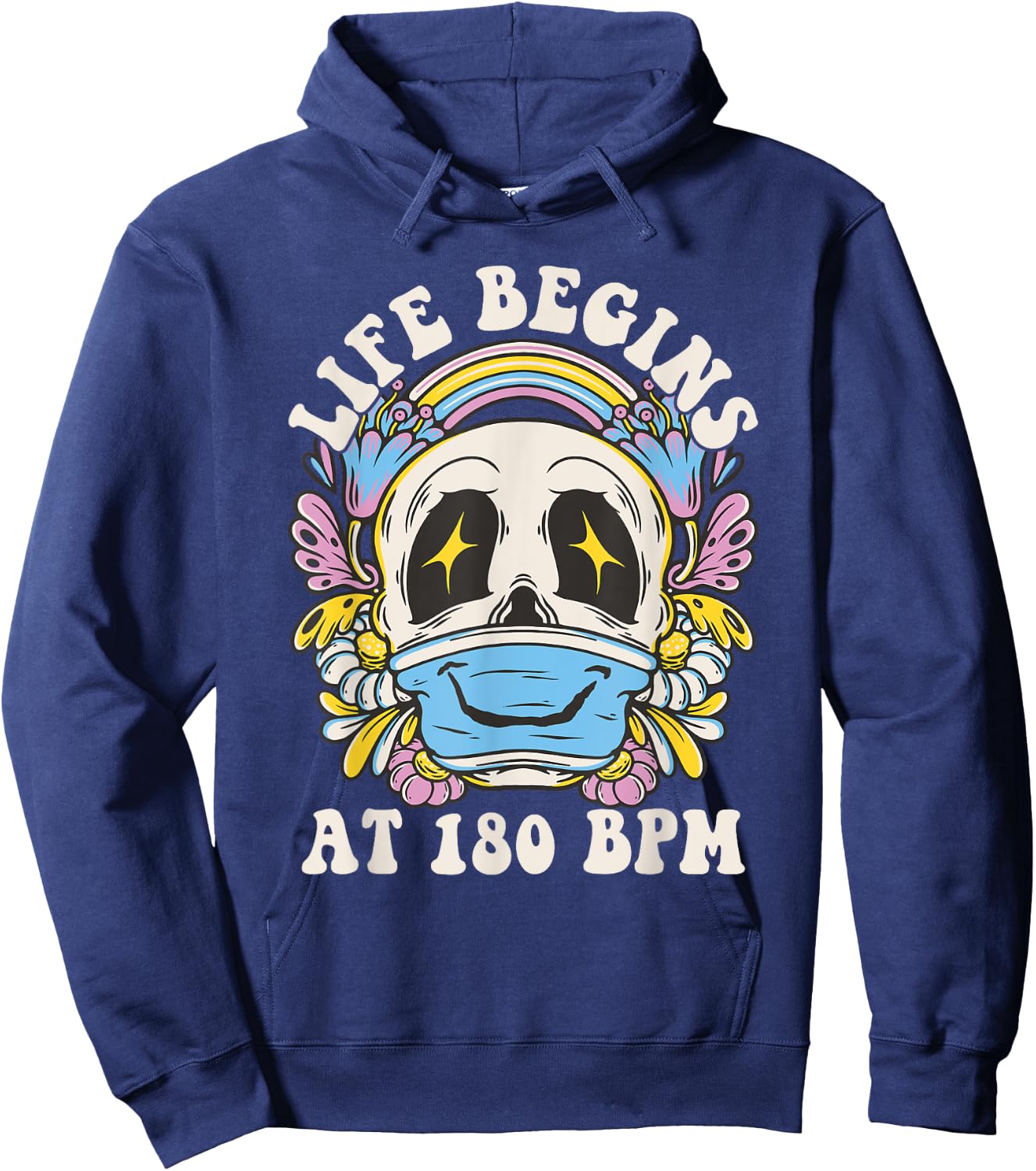 Techno Outfit Ladies, Men Raver Techno Party Hoodie - Hoodie | Navy