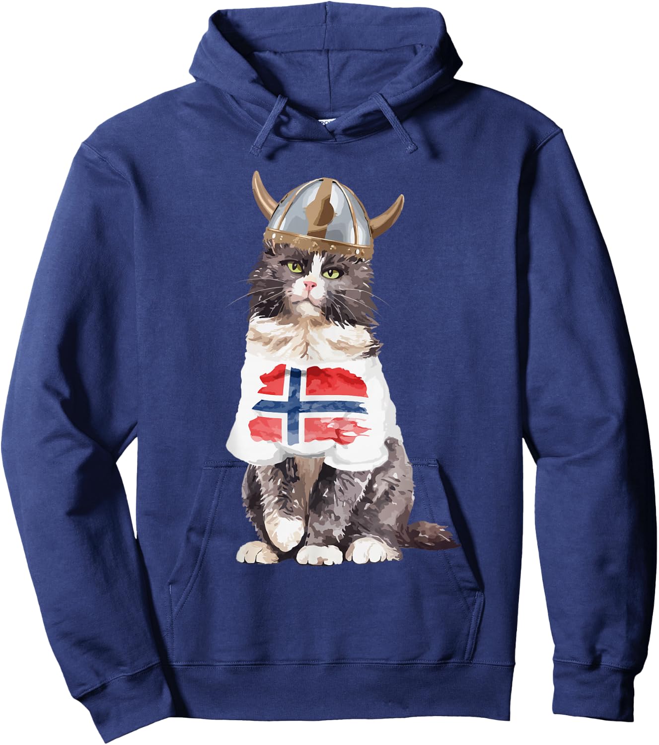 Norwegian Forest Cat Norway Flag Hoodie - Hoodie | Navy