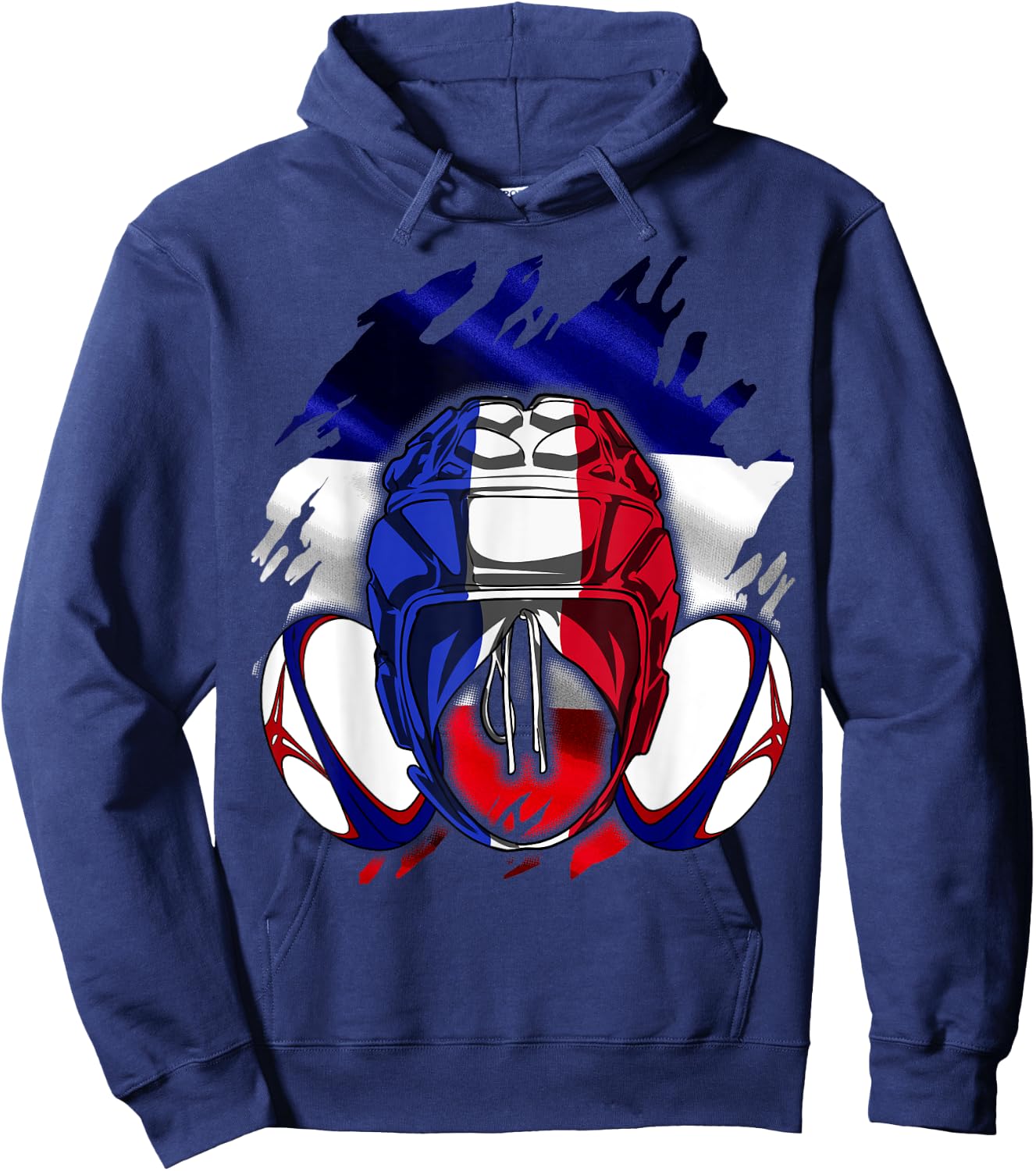 Rugby Shirt Player Child Man Flag Rooster Men Women , Black, S Hoodie - Hoodie | Navy