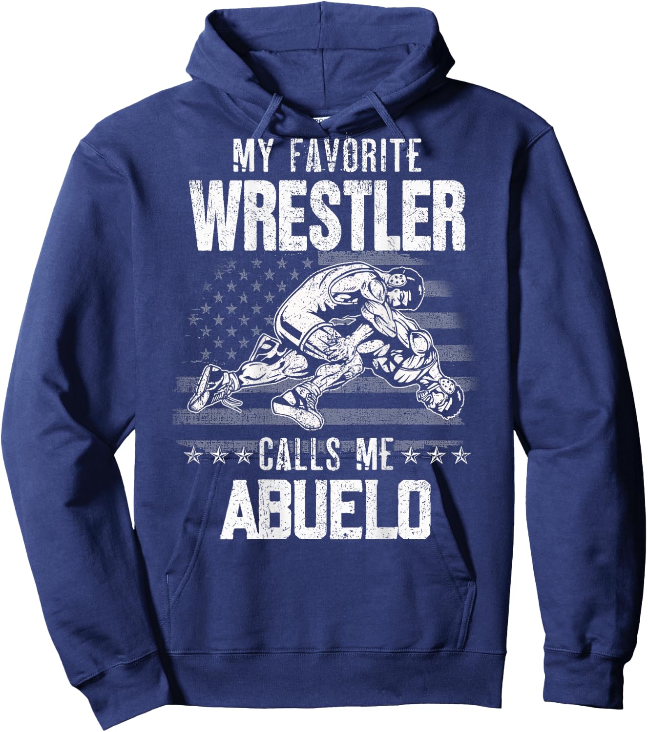 Wrestling My Favorite Wrestler Calls Me Abuelo Backside Hoodie - Hoodie | Navy