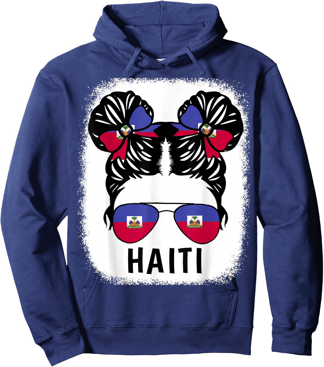 Haiti Girl Haitian Flag Shirt Hispanic Heritage Month Kids Hoodie - Hoodie | Navy