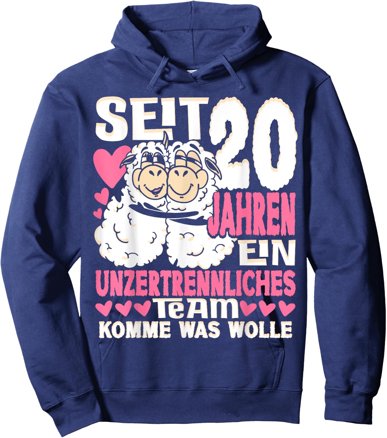 Porzellanhochzeit 20 Jahre Verheiratet Hochzeitstag Hoodie - Hoodie | Navy