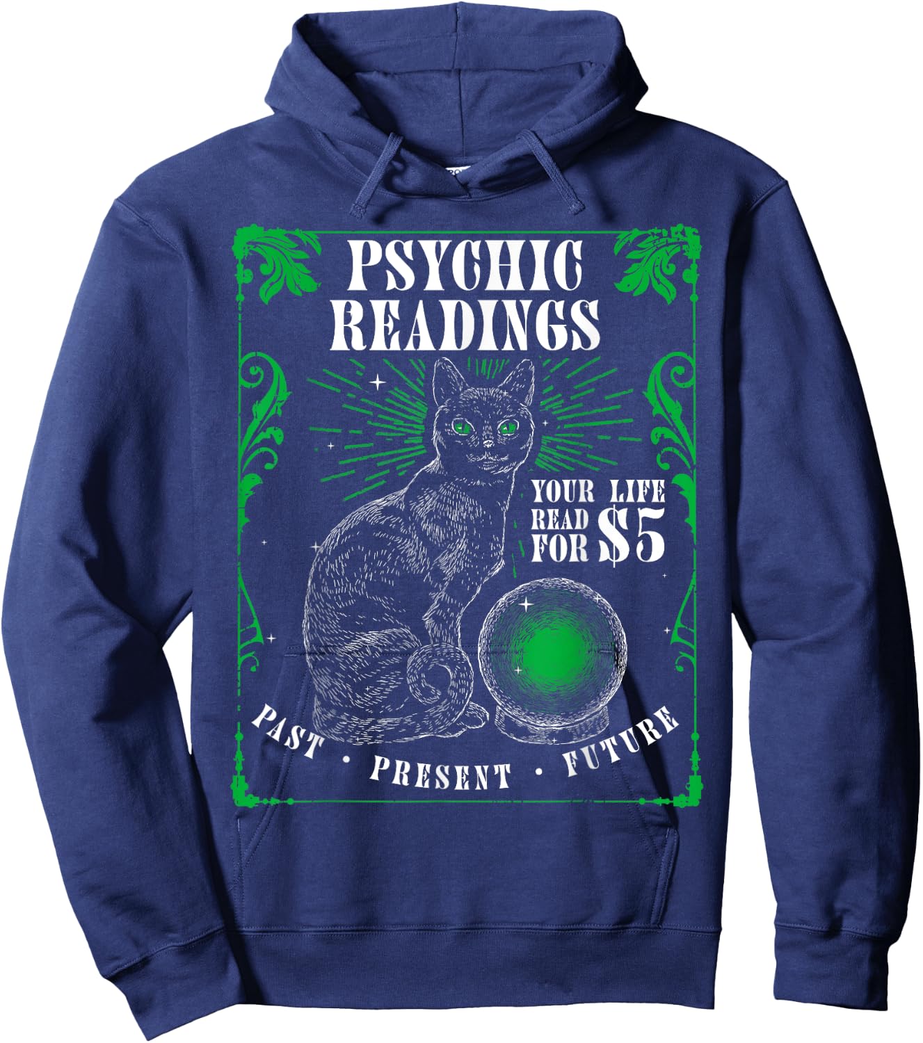 Psychic Readings Cat Fortune Teller Spiritual Reader Hoodie - Hoodie | Navy