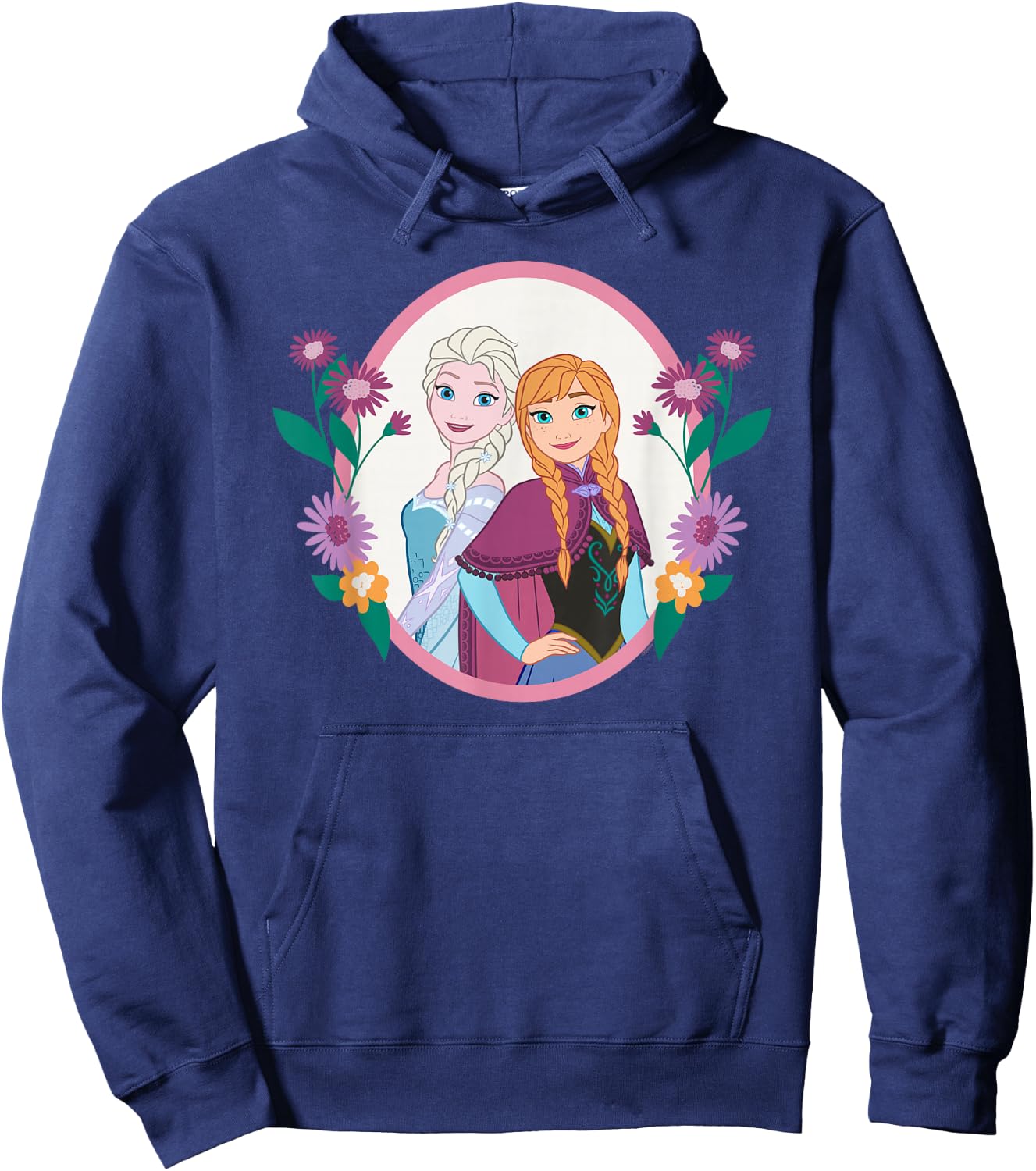 Disney Princess Frozen Elsa and Anna Easter Spring Flowers Hoodie - Hoodie | Navy