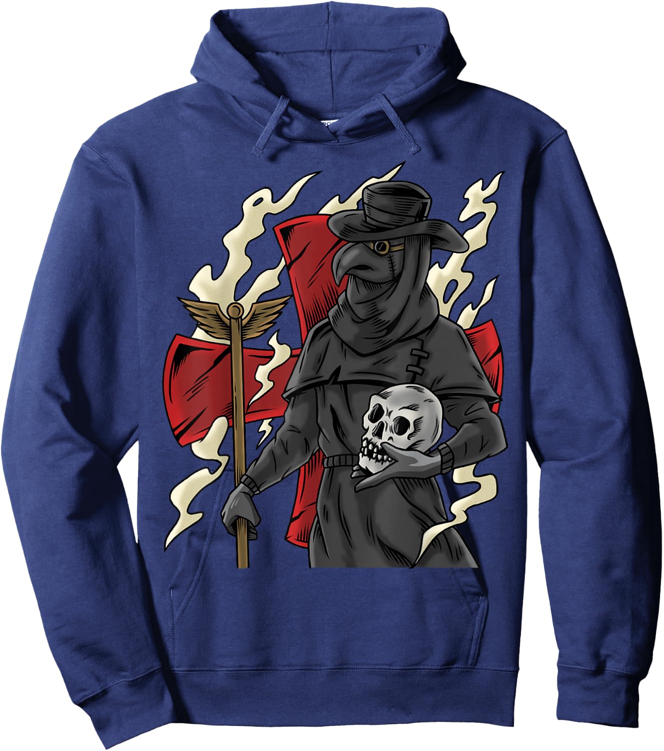 Plague Doctor Goth Skull Occult Black Gothic Steampunk Hoodie - Hoodie | Navy