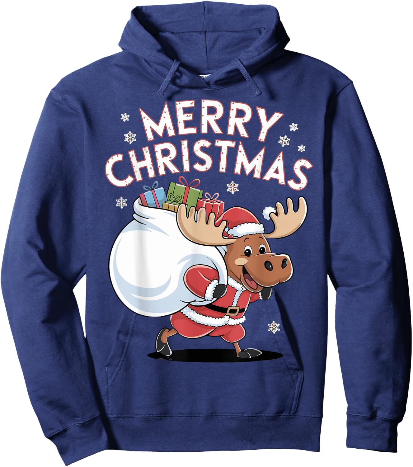 Merry Christmas Moose Hoodie - Hoodie | Navy