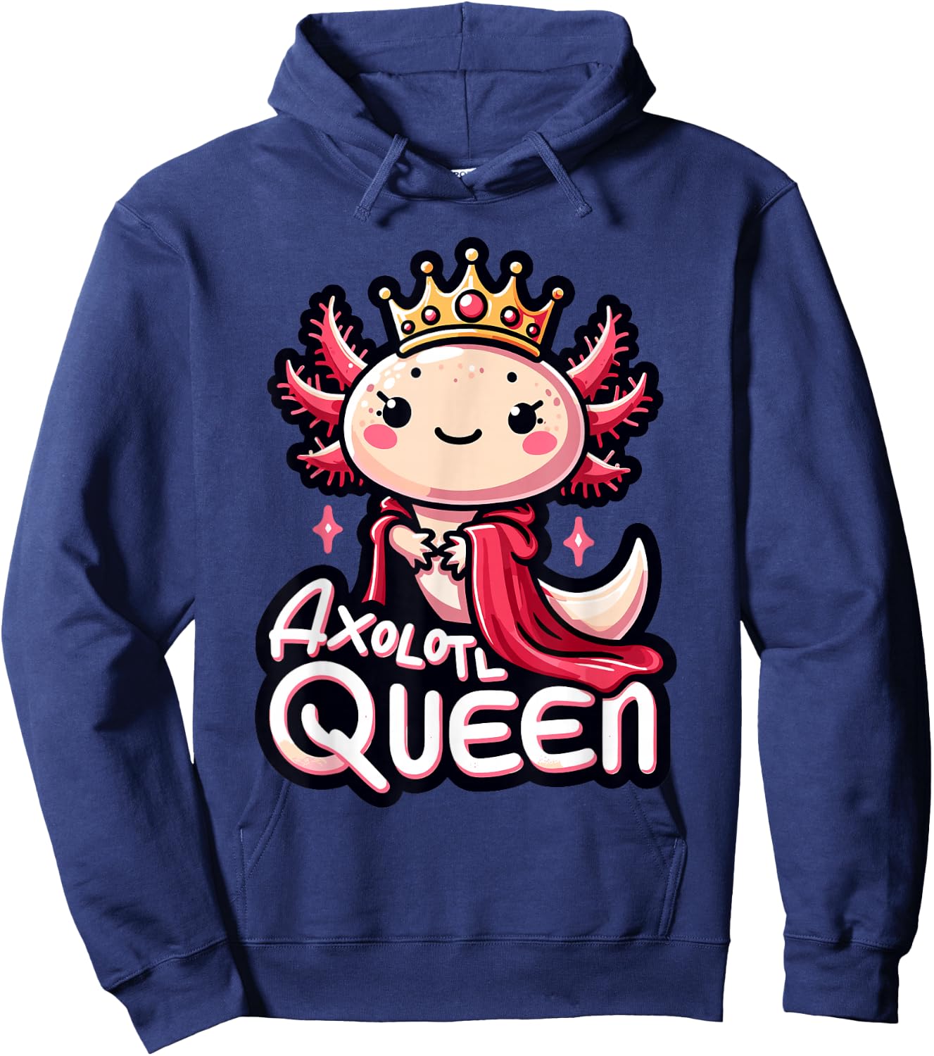 Axolotl Queen | Girls Axolotl Lover Design | Axolotl Hoodie - Hoodie | Navy