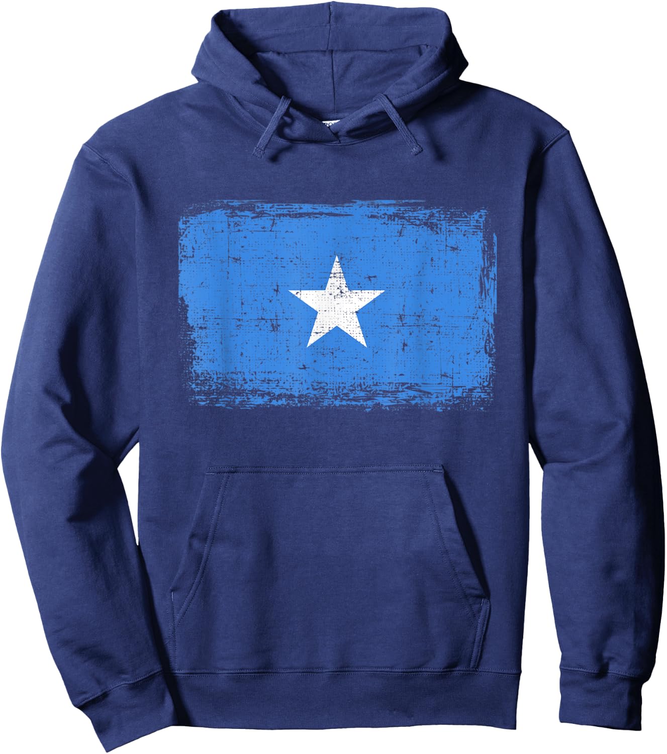 Somalia Flag T Shirt Distressed Vintage Hoodie - Hoodie | Navy