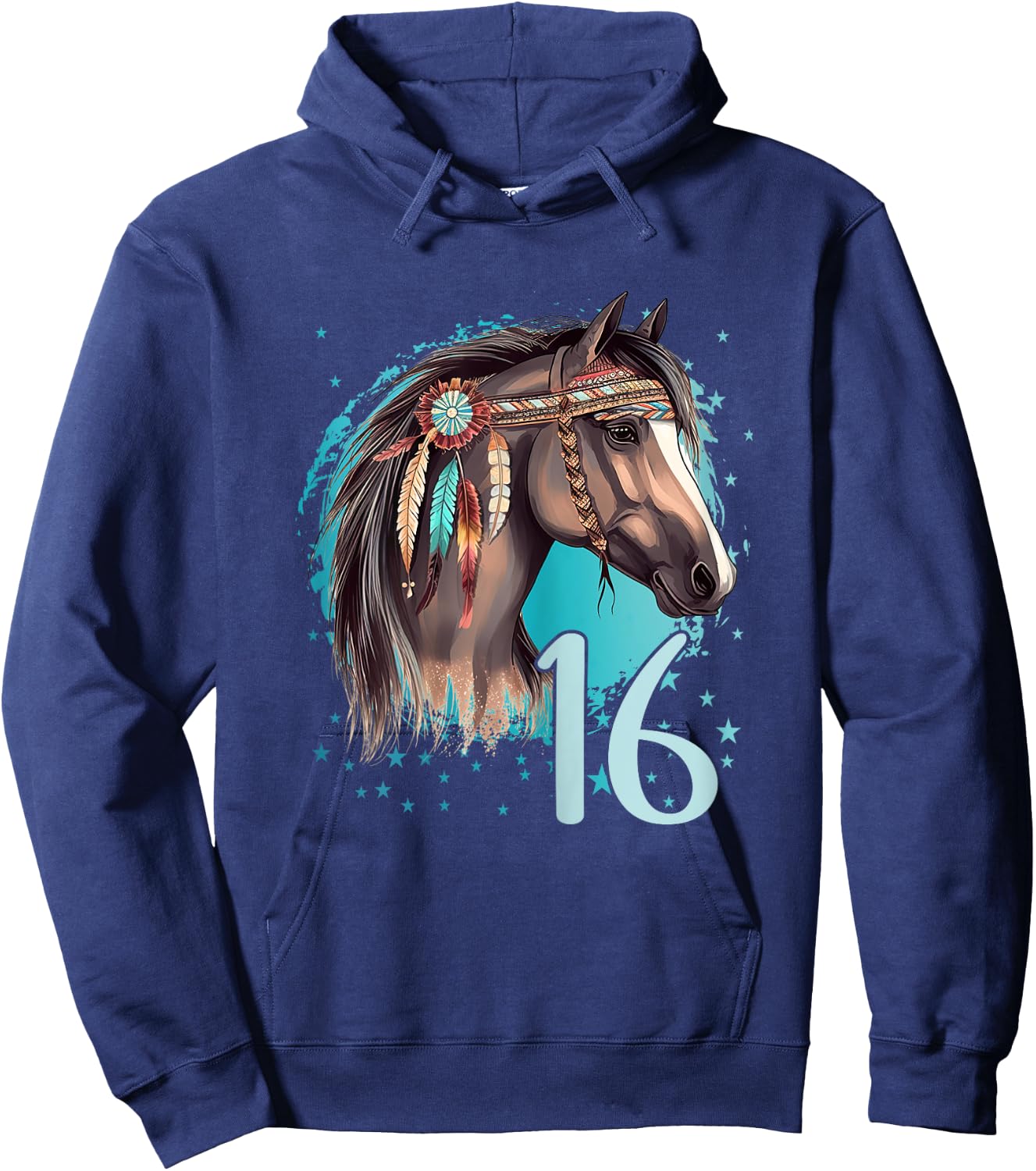 16th Birthday Horse Girl sixteen I Am 16 Birthday Girl Hoodie - Hoodie | Navy