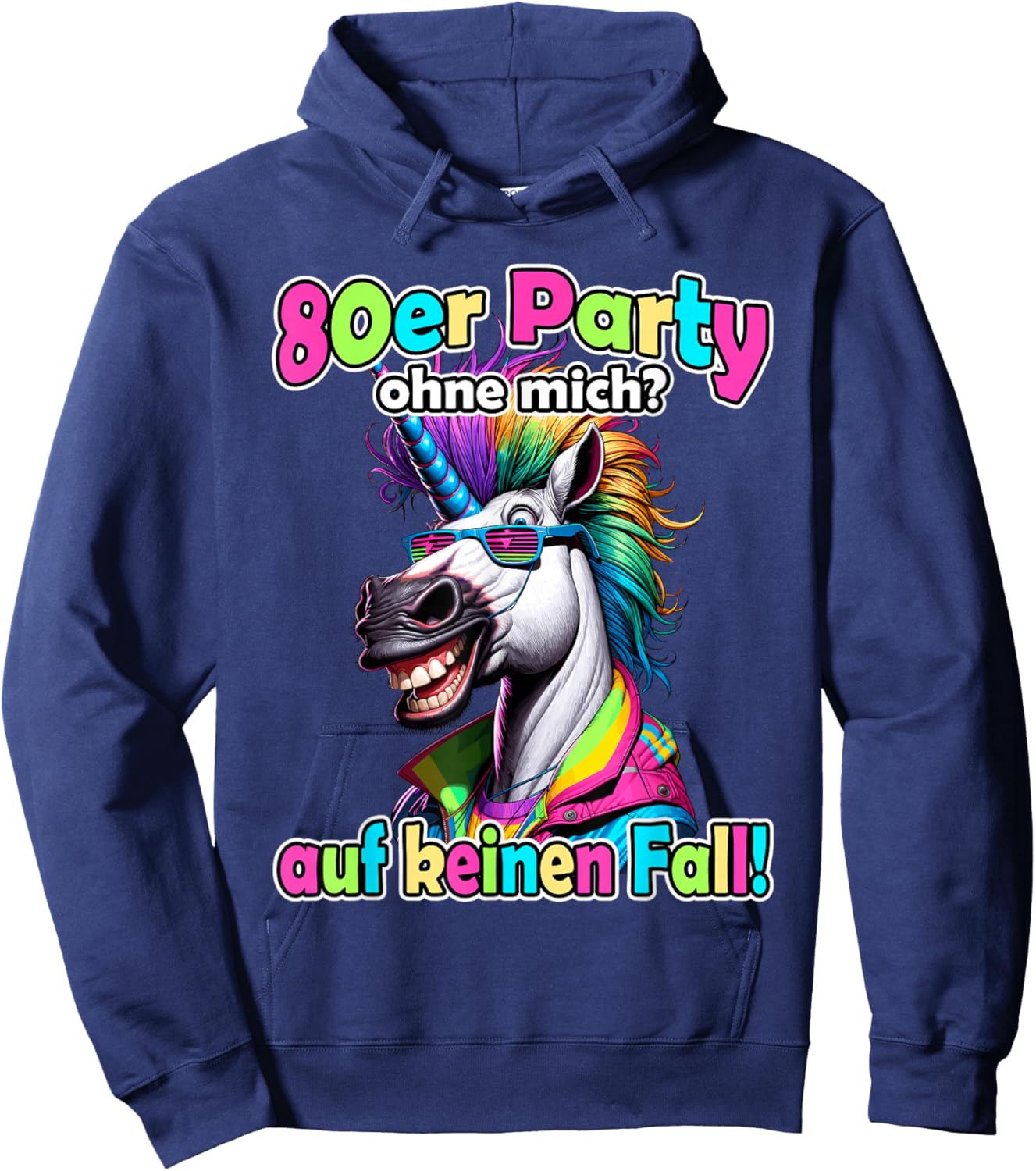 80er Jahre Outfit Herren Motto-Party 80er Jahre Outfit Damen Hoodie - Hoodie | Navy