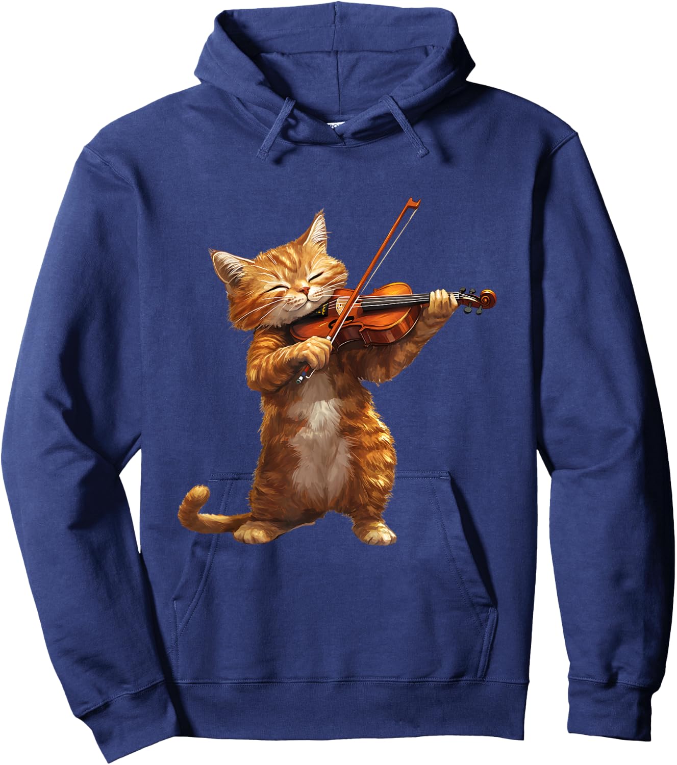 Funny Cat playing Violin for Cat and Violins lovers Music Hoodie - Hoodie | Navy