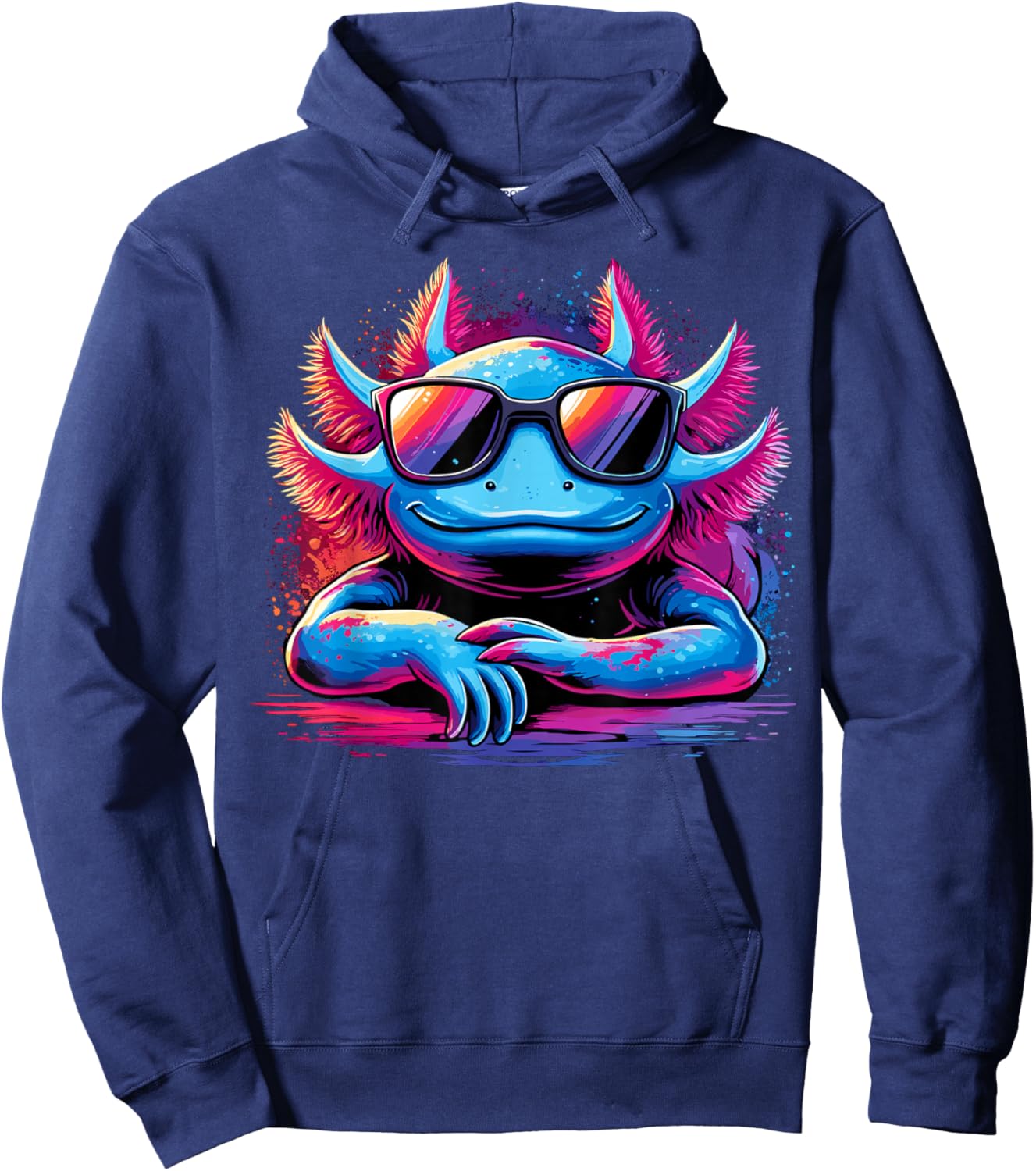 Axolotl Colorful Anime Cute Kawaii Axolotl Hoodie - Hoodie | Navy