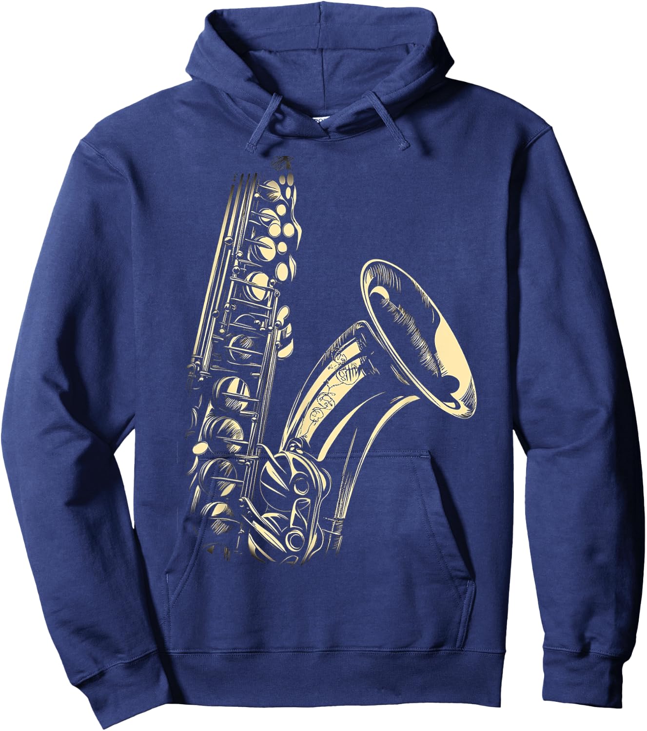Saxophone Music Instrument Motif Illustration Saxophone Hoodie - Hoodie | Navy