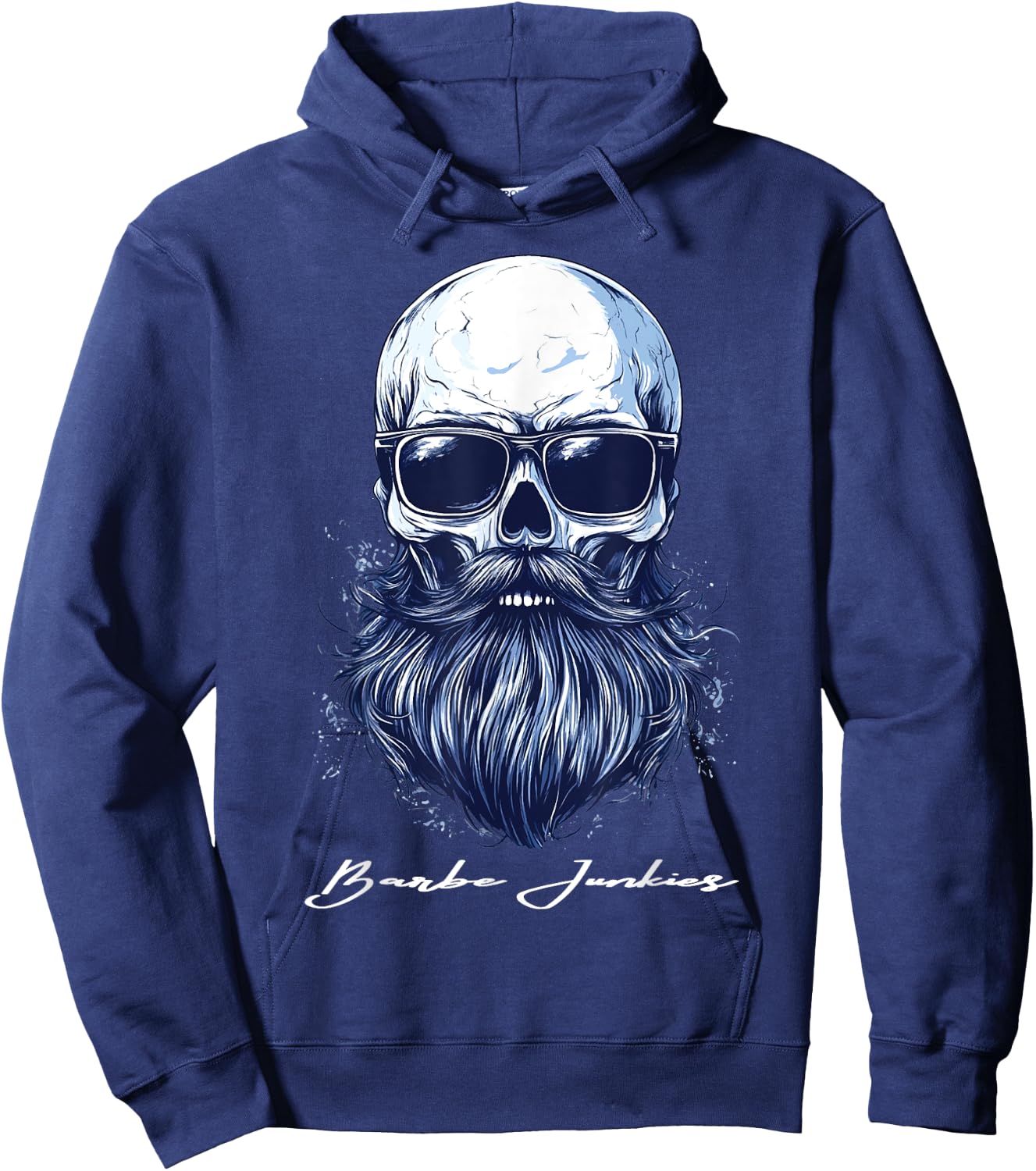 Beard Bearded Skull Skull Gift , Black, S Hoodie - Hoodie | Navy