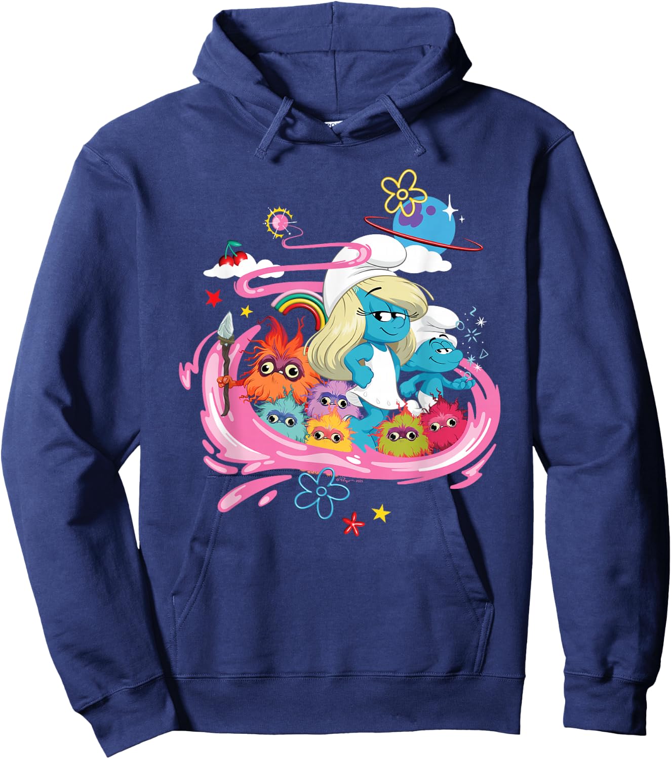 The Smurfs Movie Smurfette, No Name and Mama Poot Hoodie - Hoodie | Navy