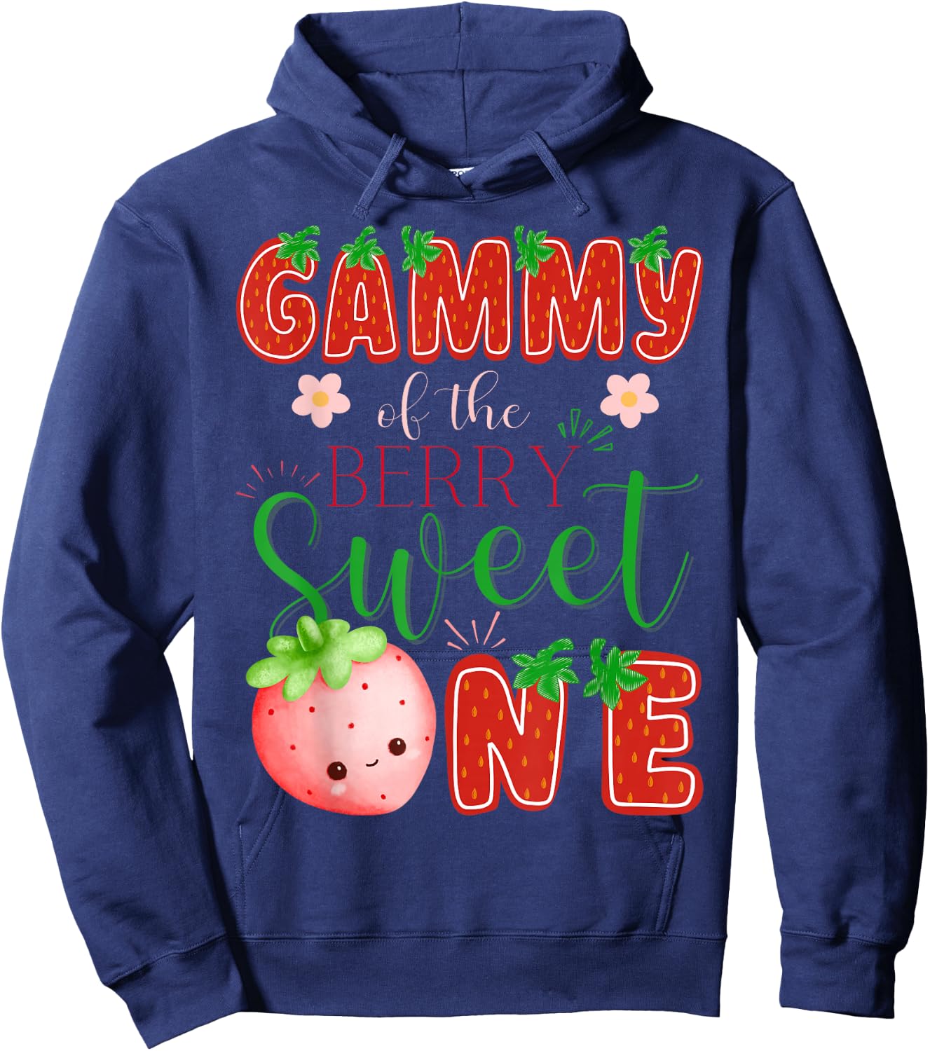 Gammy Of The Berry Sweet One 1St Birthday Strawberry Hoodie - Hoodie | Navy