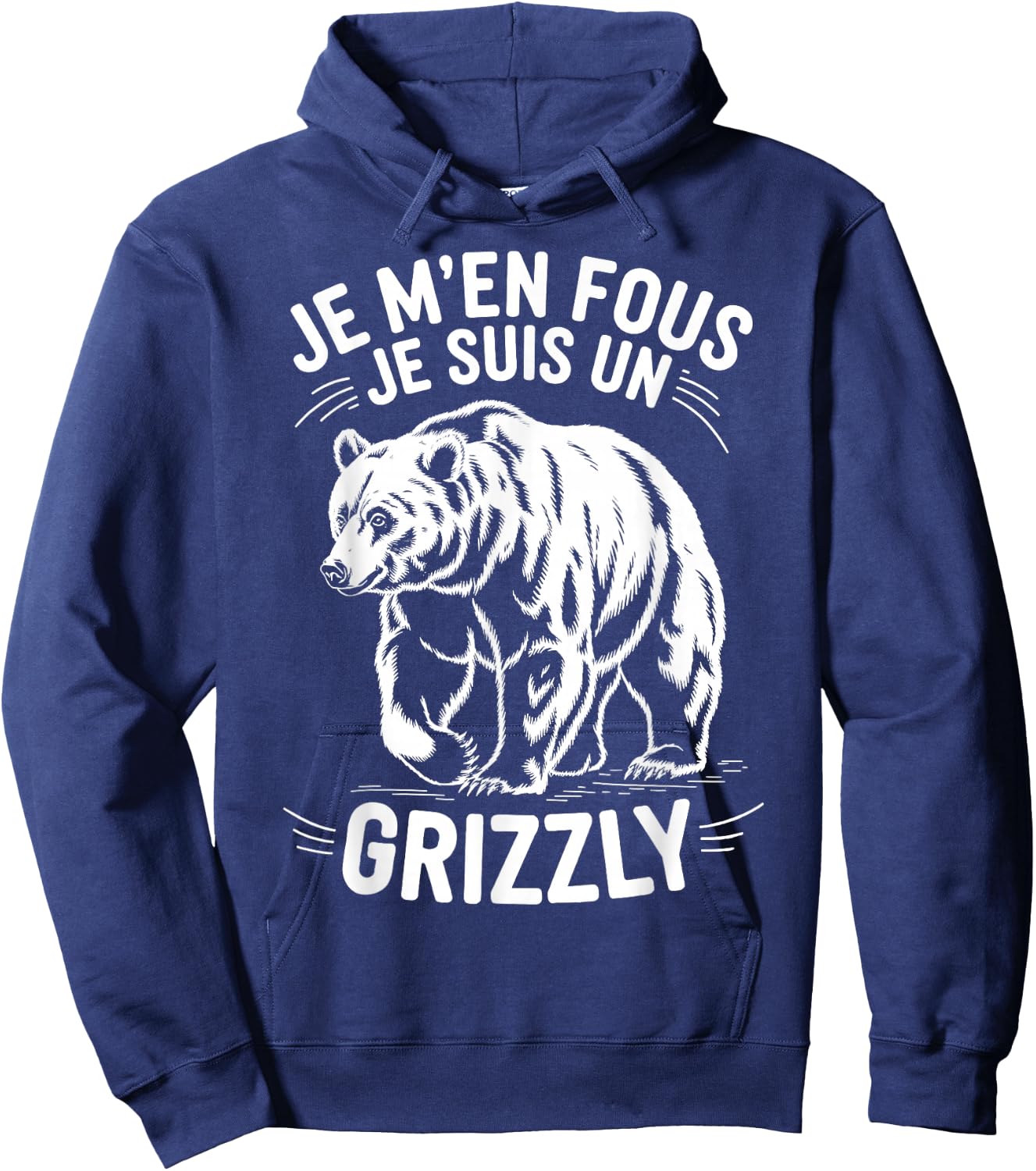 I don't care I'm a grizzly animal gift funny grizzly , Black, S Hoodie - Hoodie | Navy