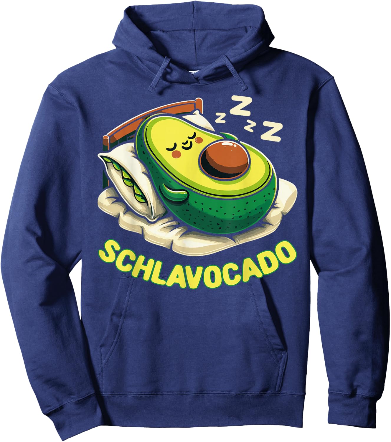 Schlavocado Pyjama Nachthemd Schlafanzug Schlaf Avocado Hoodie - Hoodie | Navy