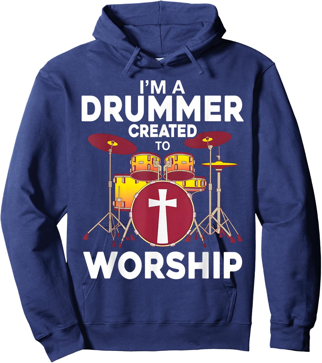 Christian Drummer Worship Drummer Hoodie - Hoodie | Navy