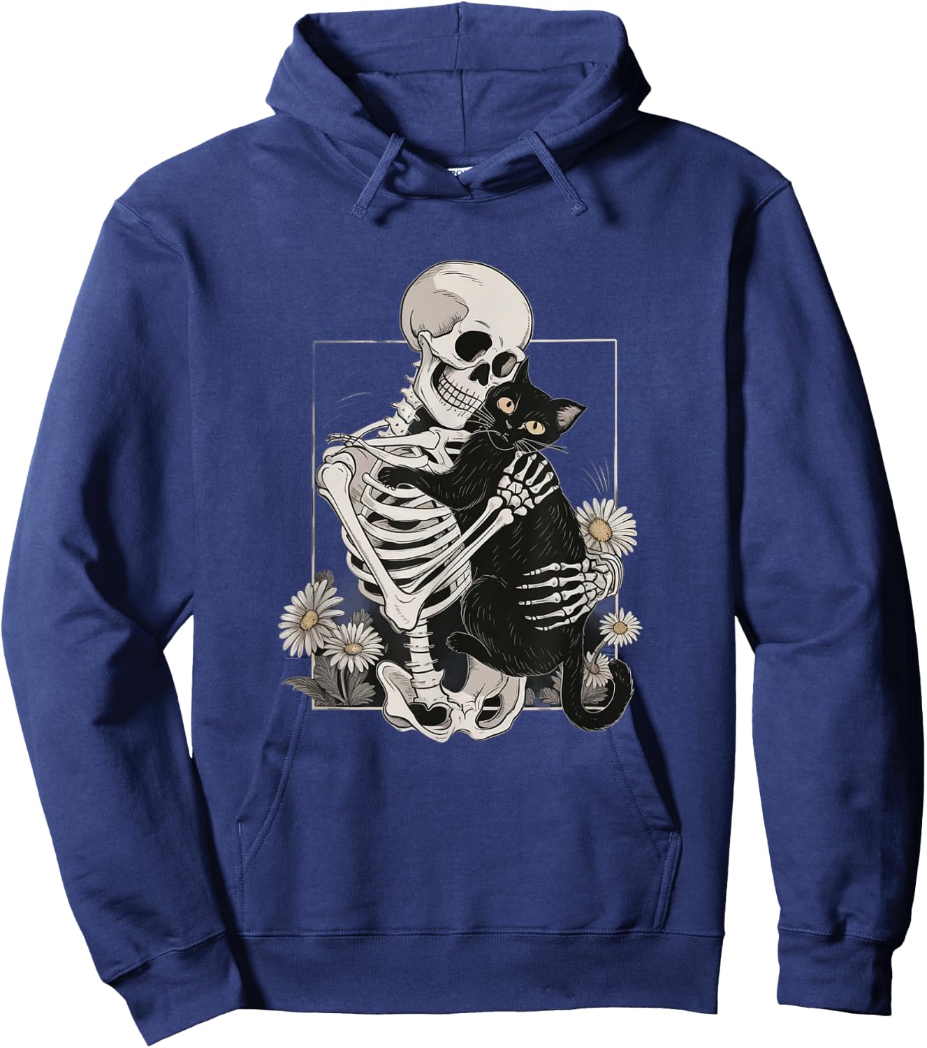 Cat Skull Kitten Cute Skeleton Halloween Men Women Kids Hoodie - Hoodie | Navy