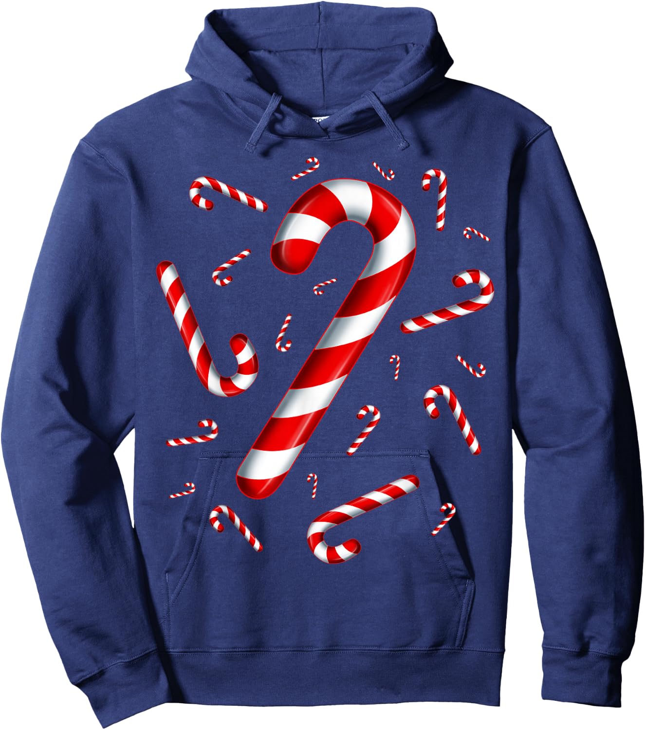 Candy Cane Christmas Candy Matching Family Hoodie - Hoodie | Navy