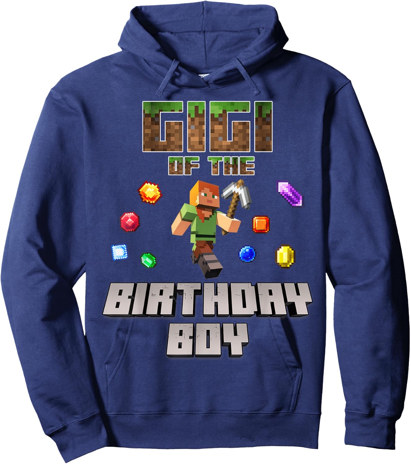 Gigi Of The Birthday Boy Video Gamer Pixel Number Hoodie - Hoodie | Navy