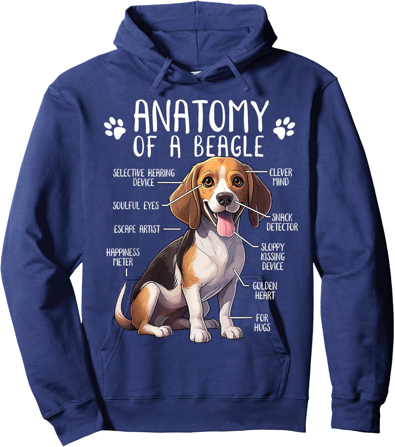 Funny Beagle Anatomy Of A Beagle Dog Owner Cute Pet Lover Women Girls Kids Hoodie - Hoodie | Navy