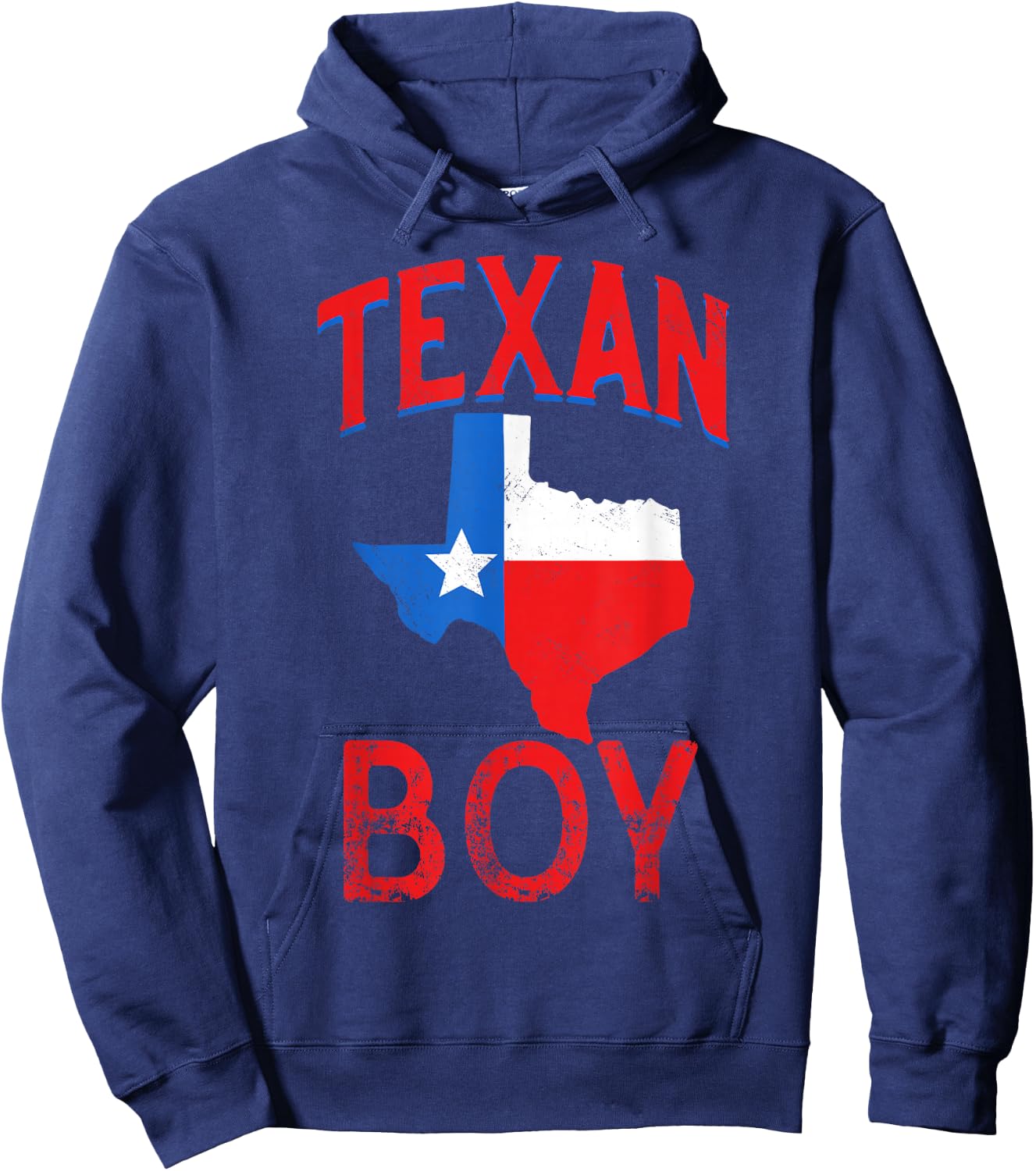 Texan Boy Proud Vintage Texas Flag Hoodie - Hoodie | Navy