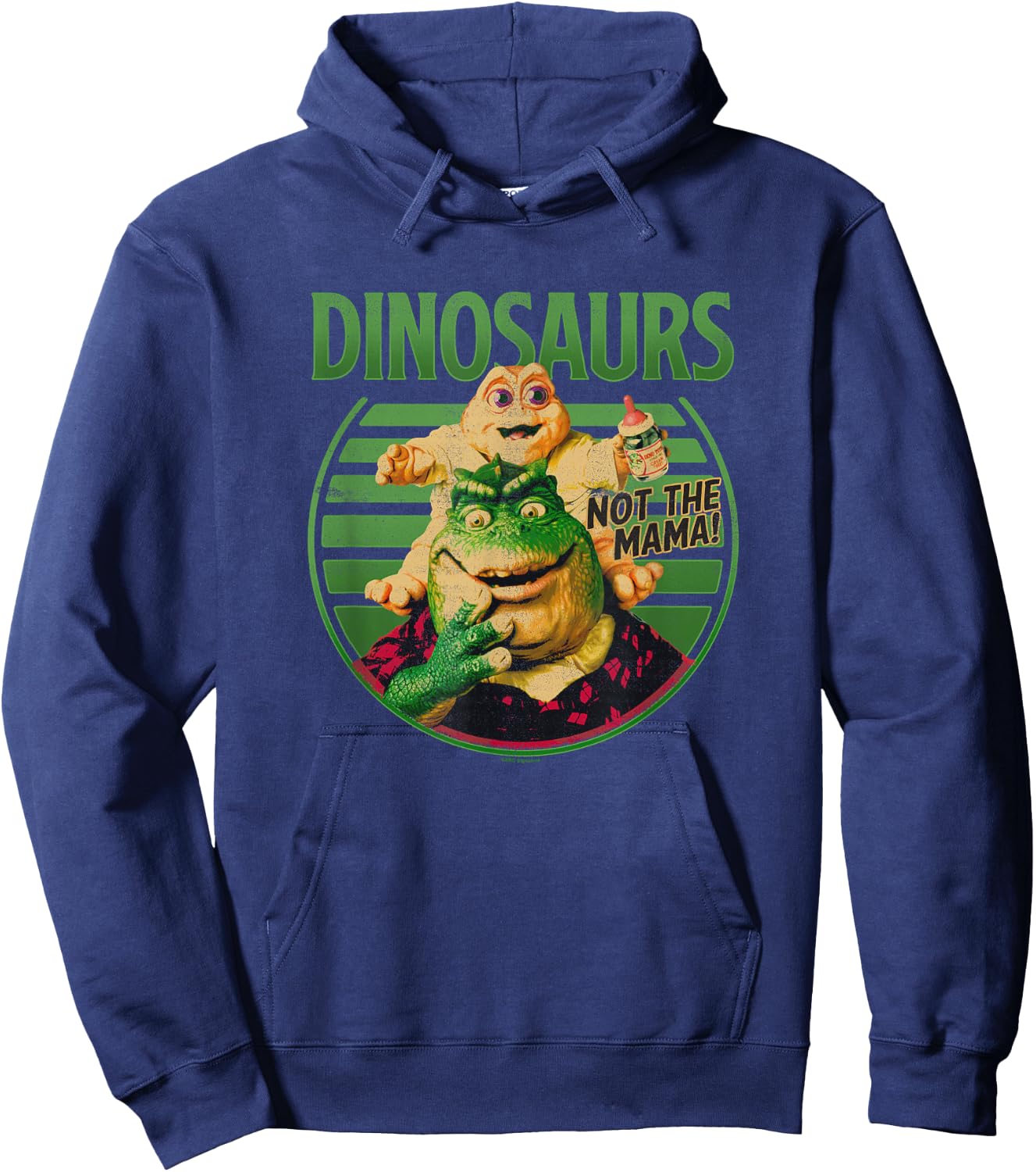 Dinosaurs Not The Mama! Baby & Earl Sinclair Big Retro Logo Hoodie - Hoodie | Navy