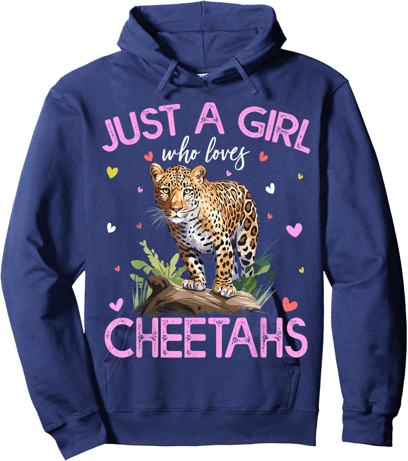Just A Girl Who Loves Cheetahs Girls Hoodie - Hoodie | Navy