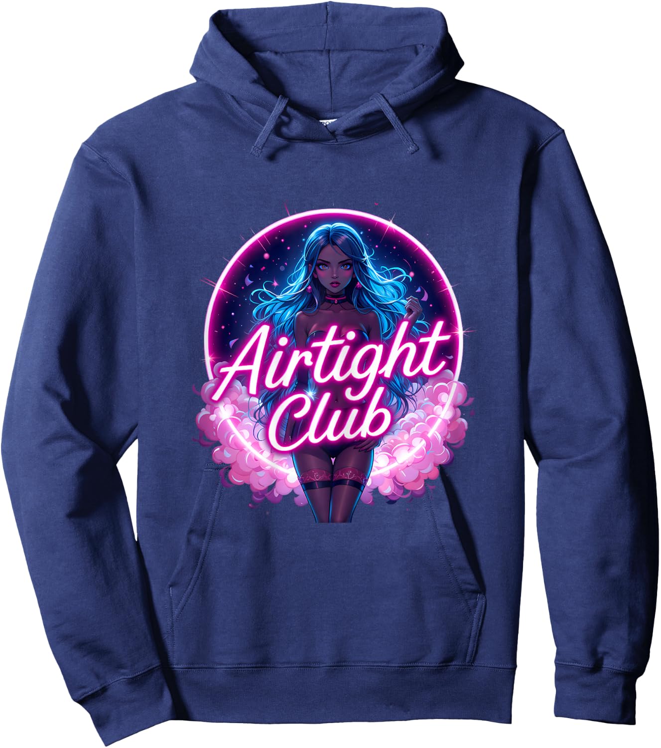 Airtight Club Swinger Lifestyle Naughty Adult Humor Graphic Hoodie - Hoodie | Navy