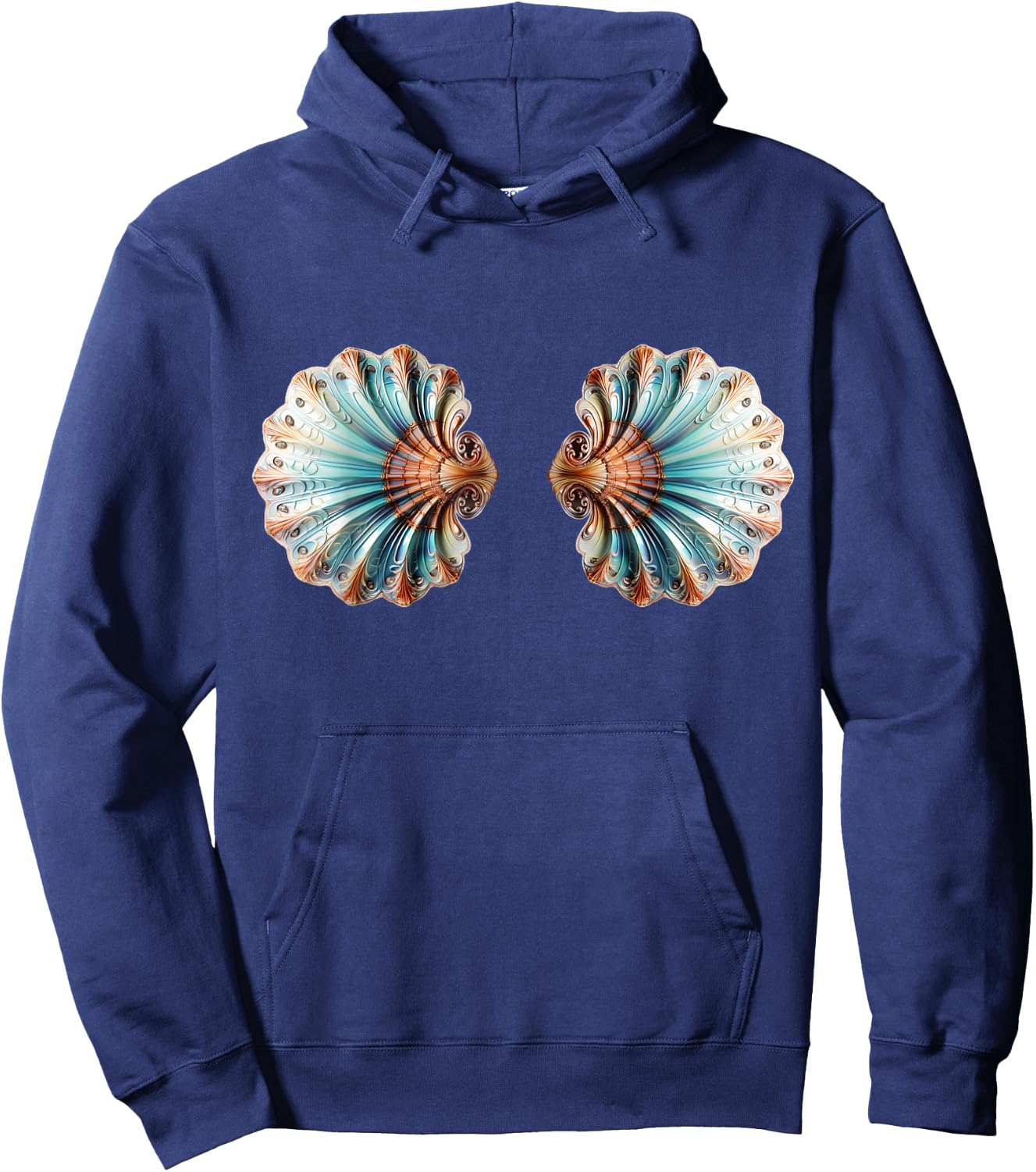 Mermaid, sea shell, bikini, bra, costume, Halloween, party Hoodie - Hoodie | Navy