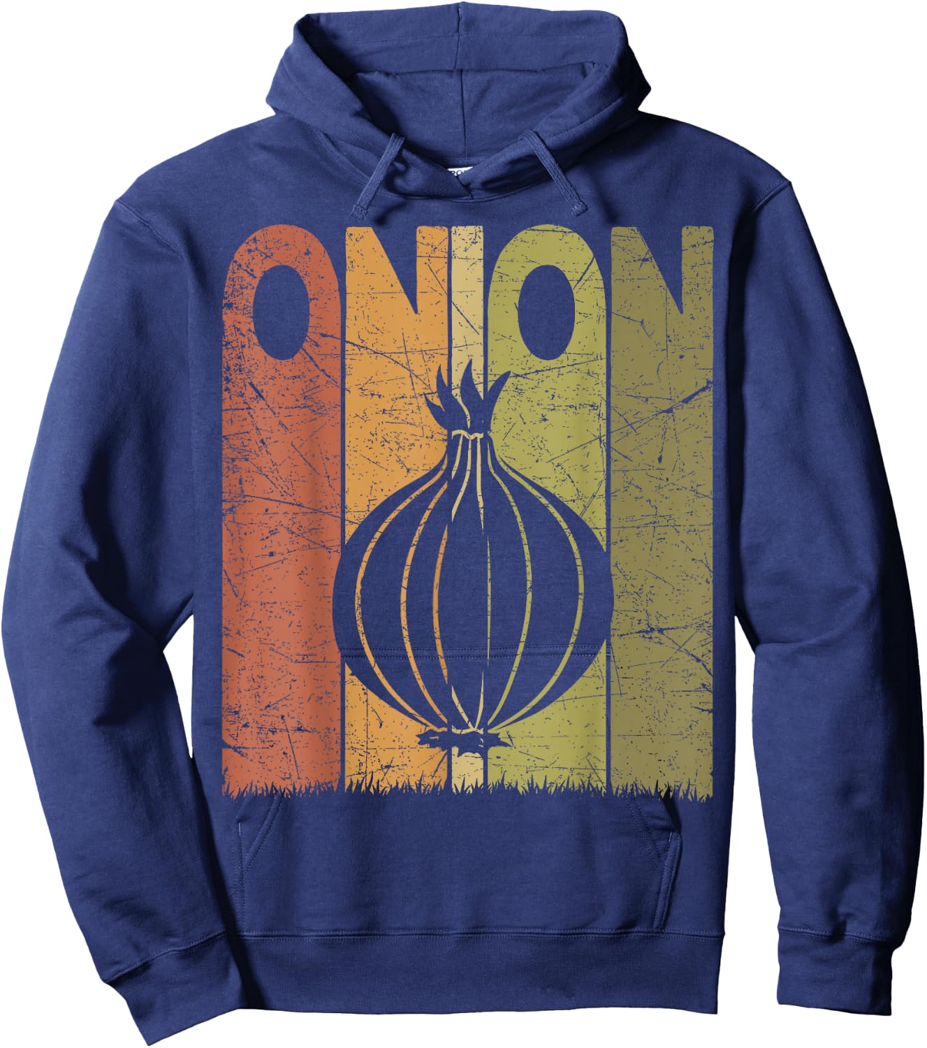 Onion Vintage Onion Farmer Retro Vegetables Farmer Hoodie - Hoodie | Navy