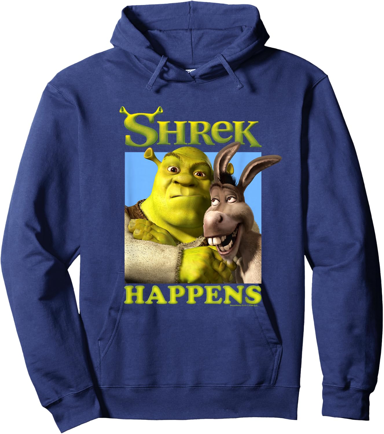Shrek Happens Donkey Shrek Best Friends Big Chest Poster , Black, S Hoodie - Hoodie | Navy