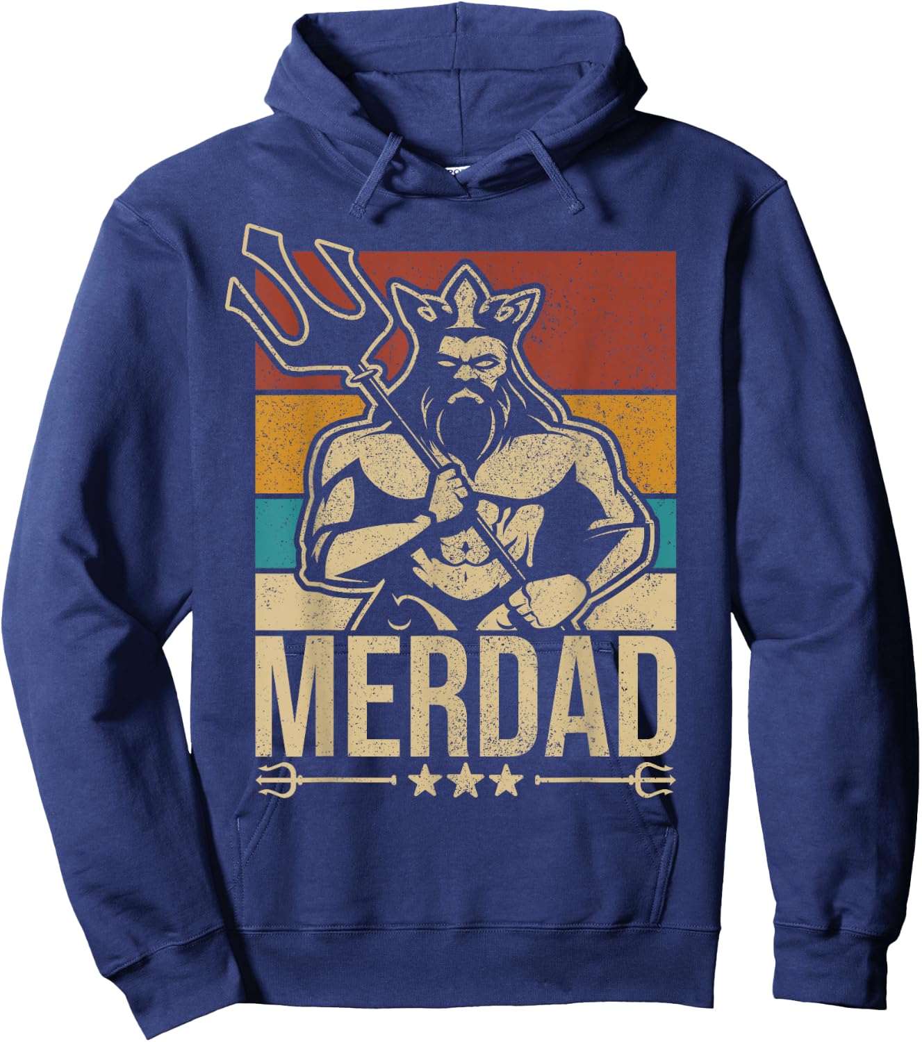 Merdaddy Mermaid Dad Costume Merman Fathers Day Party Outfit Hoodie - Hoodie | Navy