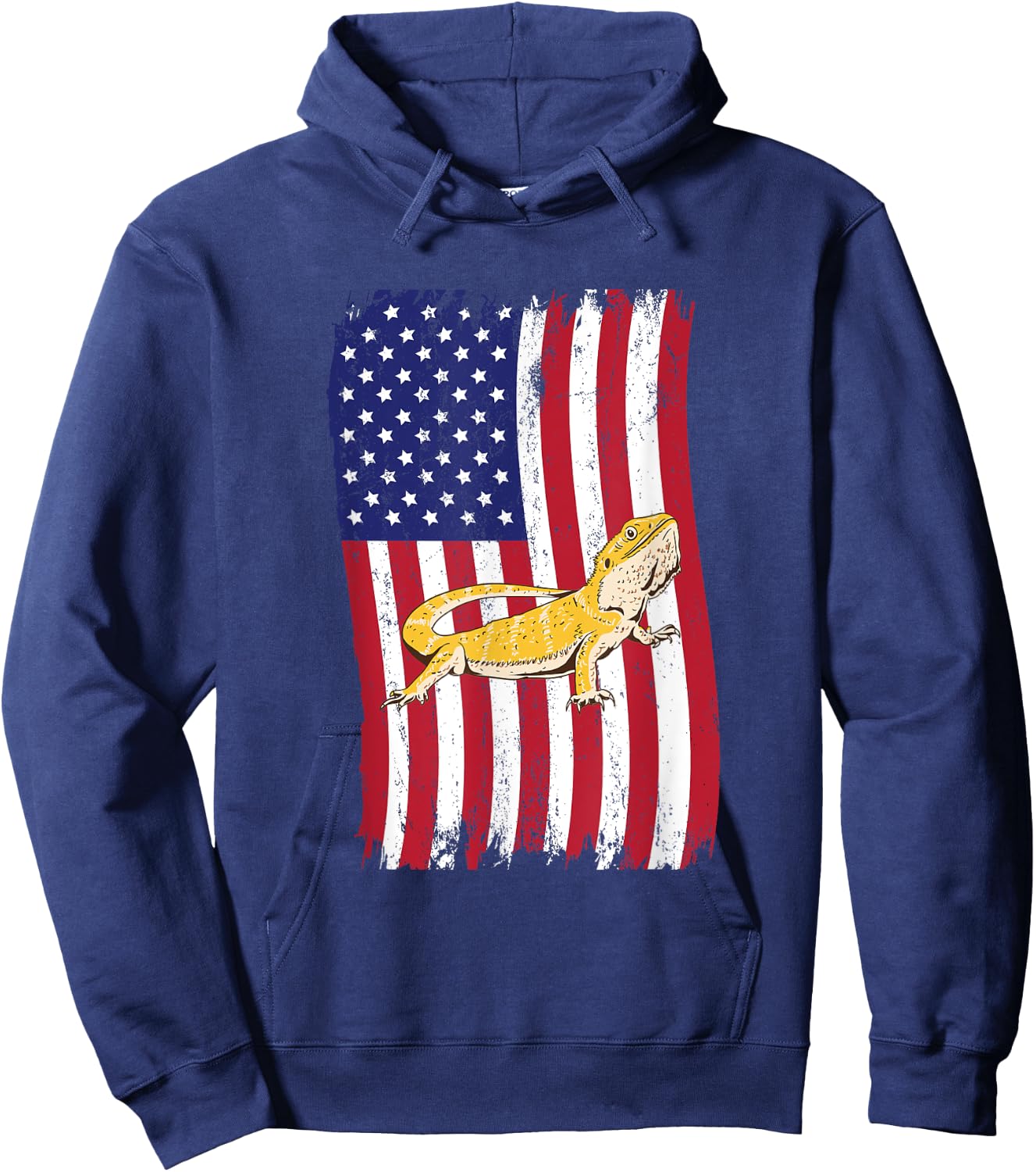 American Flag Bearded Dragon Hoodie - Hoodie | Navy