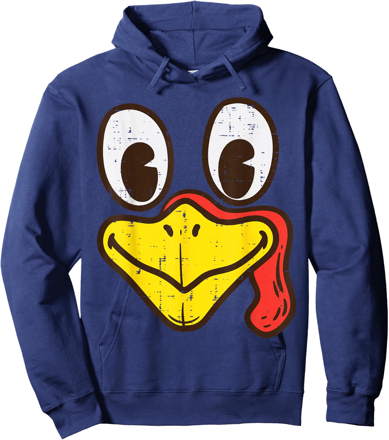 Silly Turkey Face Funny Thanksgiving Dinner Men Women Kids Hoodie - Hoodie | Navy