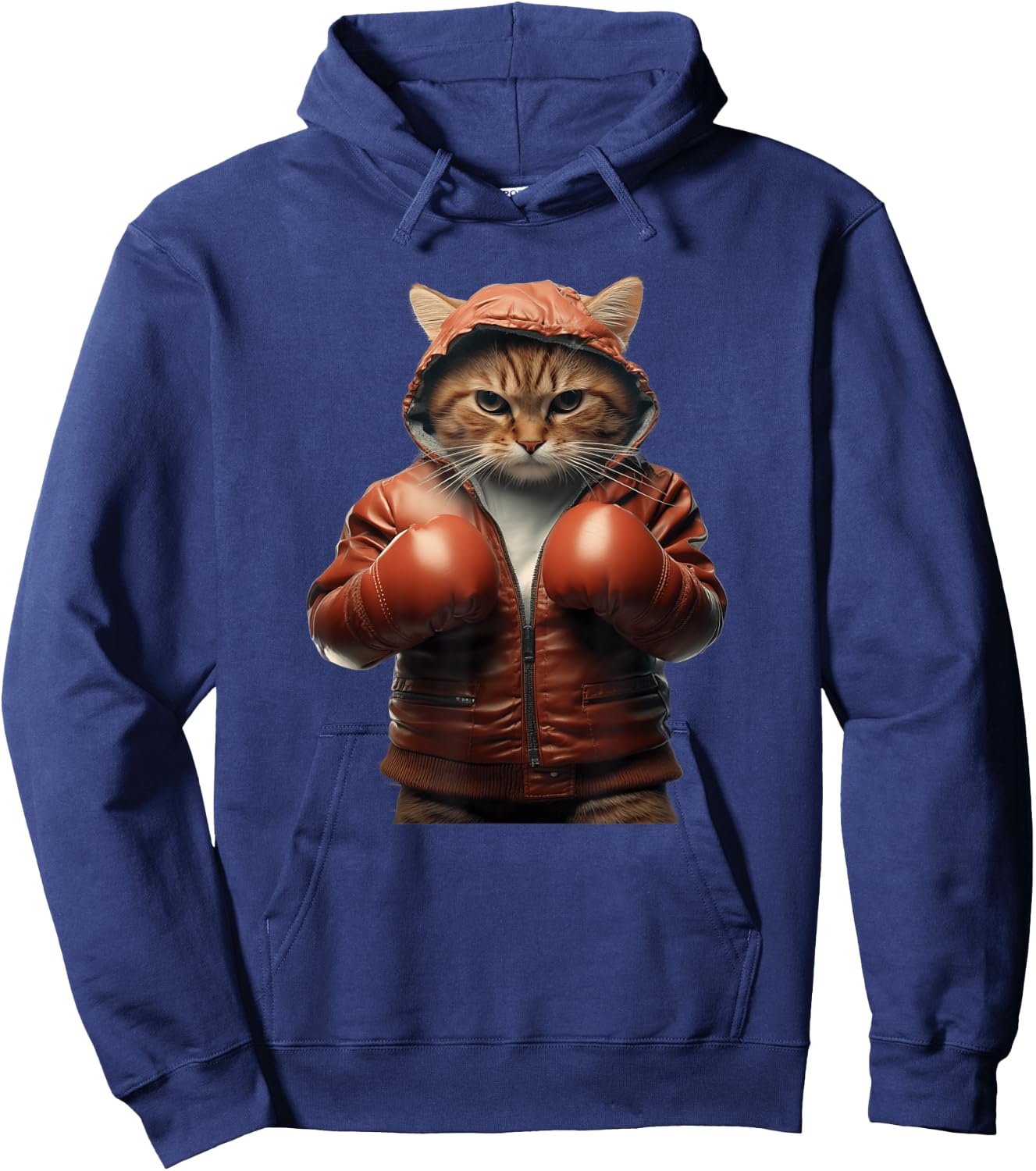 Funny boxing cat with boxing gloves Women Girls Kids Hoodie - Hoodie | Navy