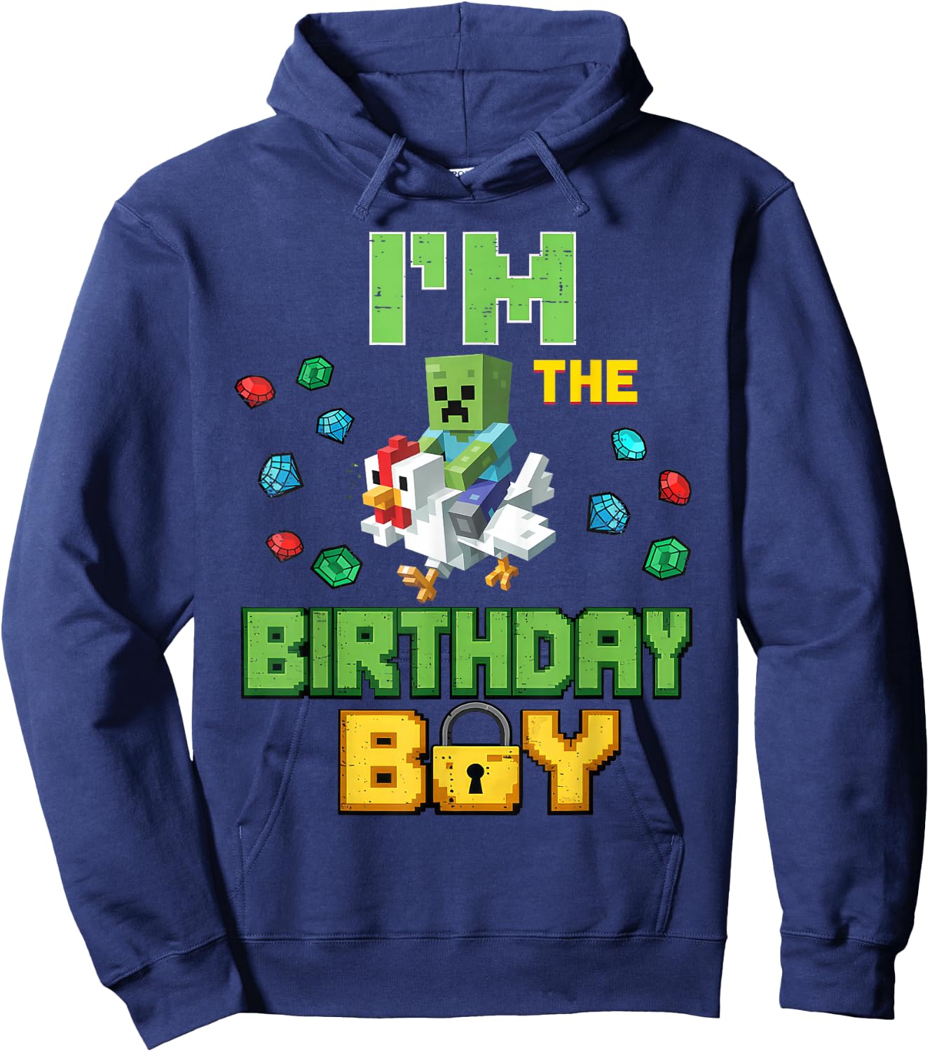 Im The Birthday Boy Video Gamer Dab Pixel Number Chicken Hoodie - Hoodie | Navy