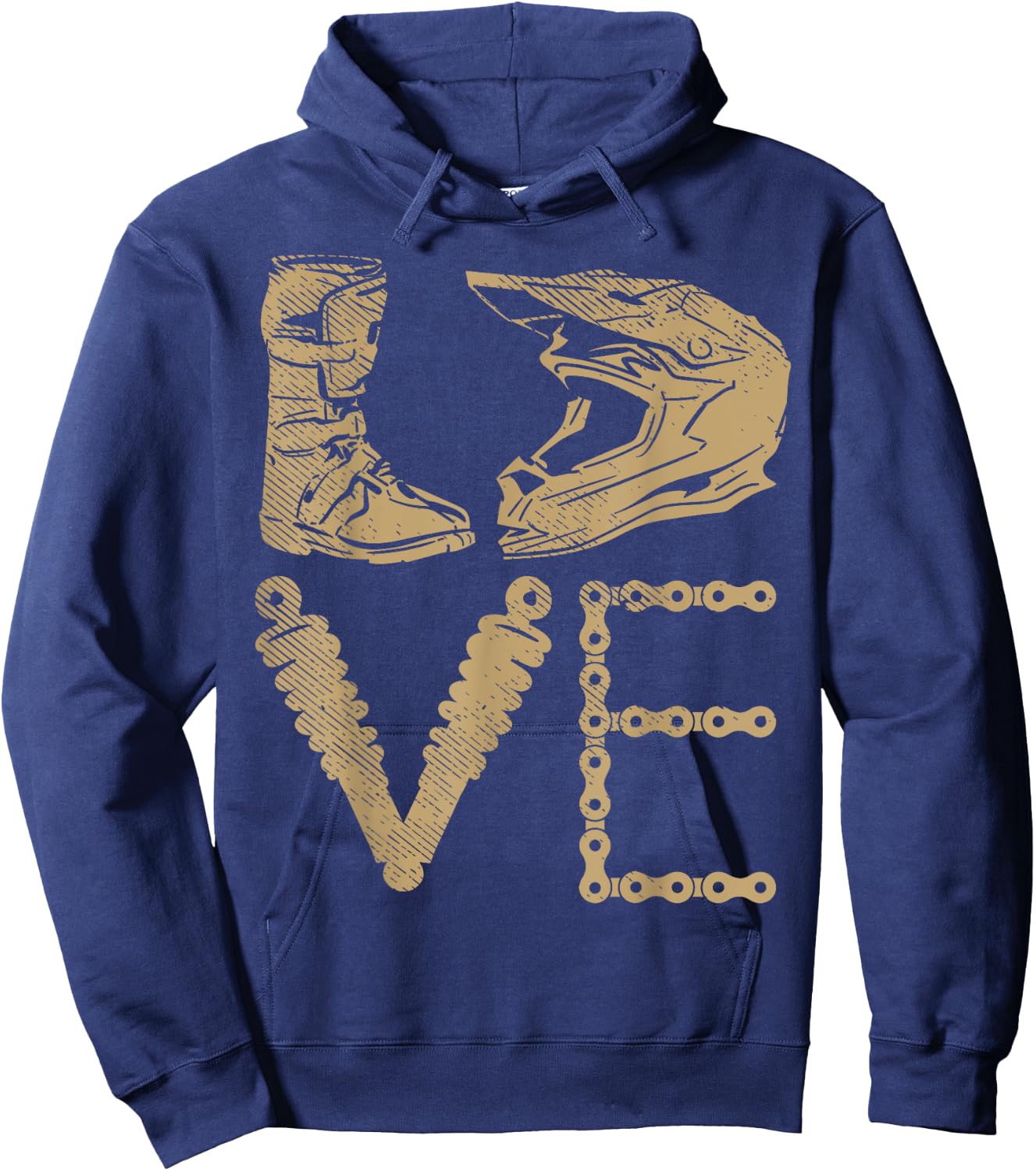 Love Dirt Bike Boots Helmet Motocross Motorcycle Racing Gift Hoodie - Hoodie | Navy
