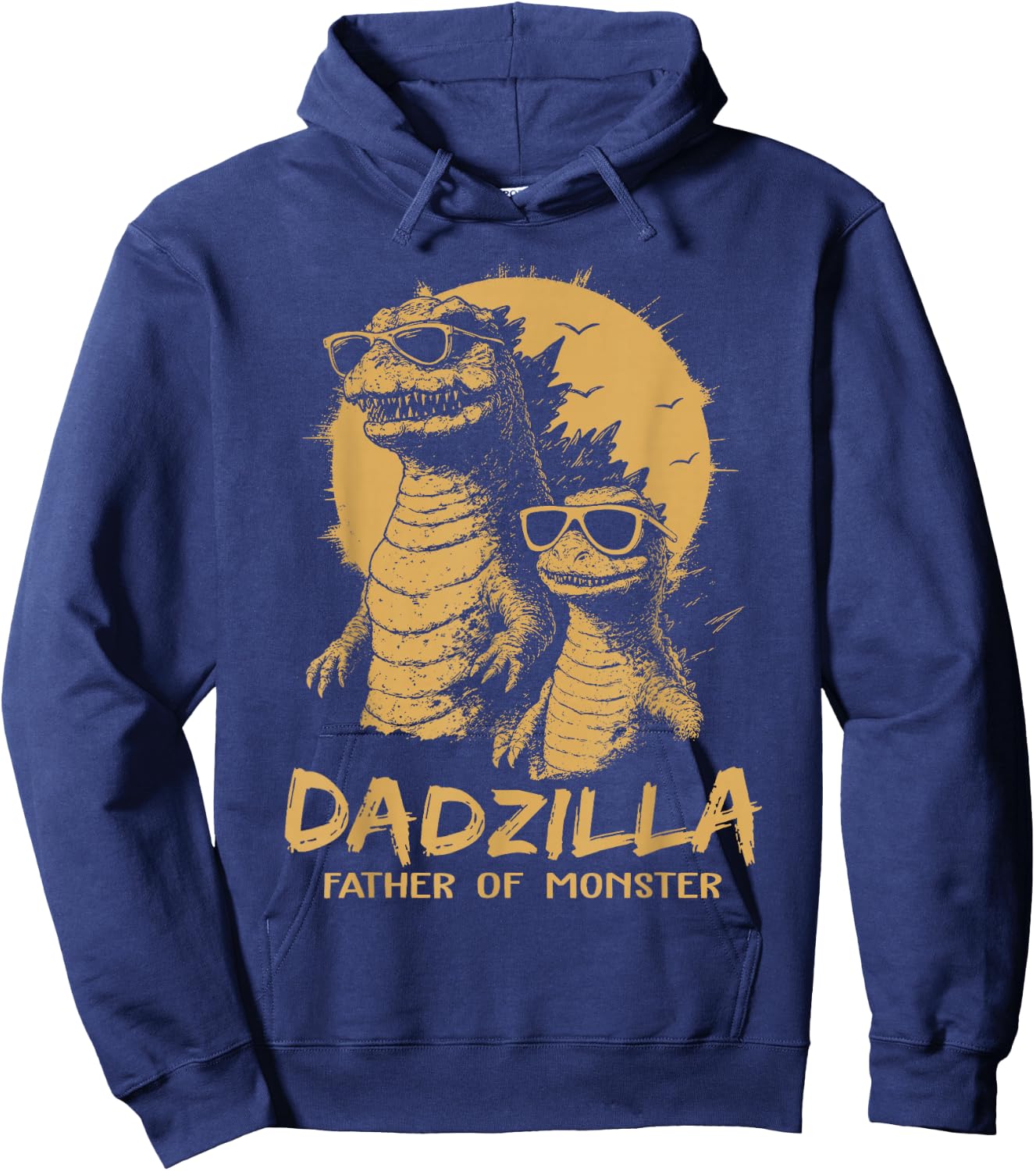 Funny Dadzilla Father of Monster Dad Humor Hoodie - Hoodie | Navy