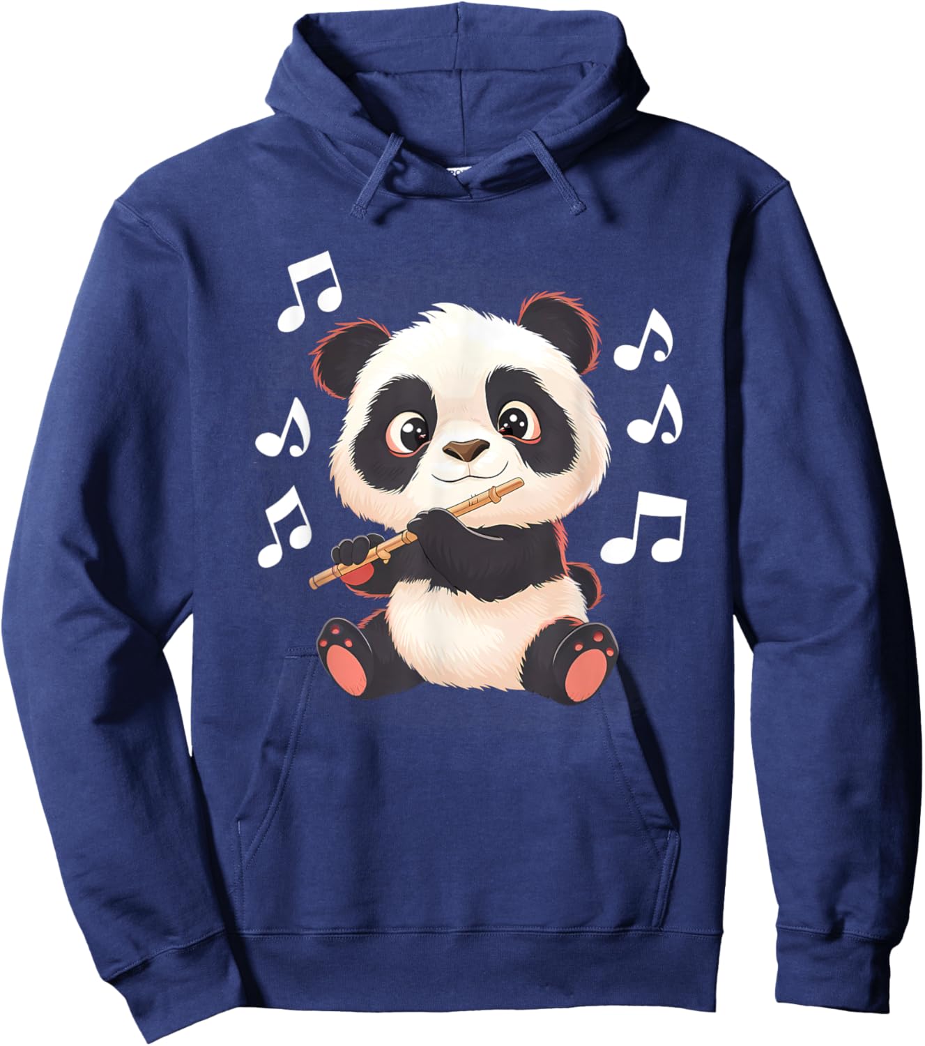 Panda Playing Flute Hoodie - Hoodie | Navy