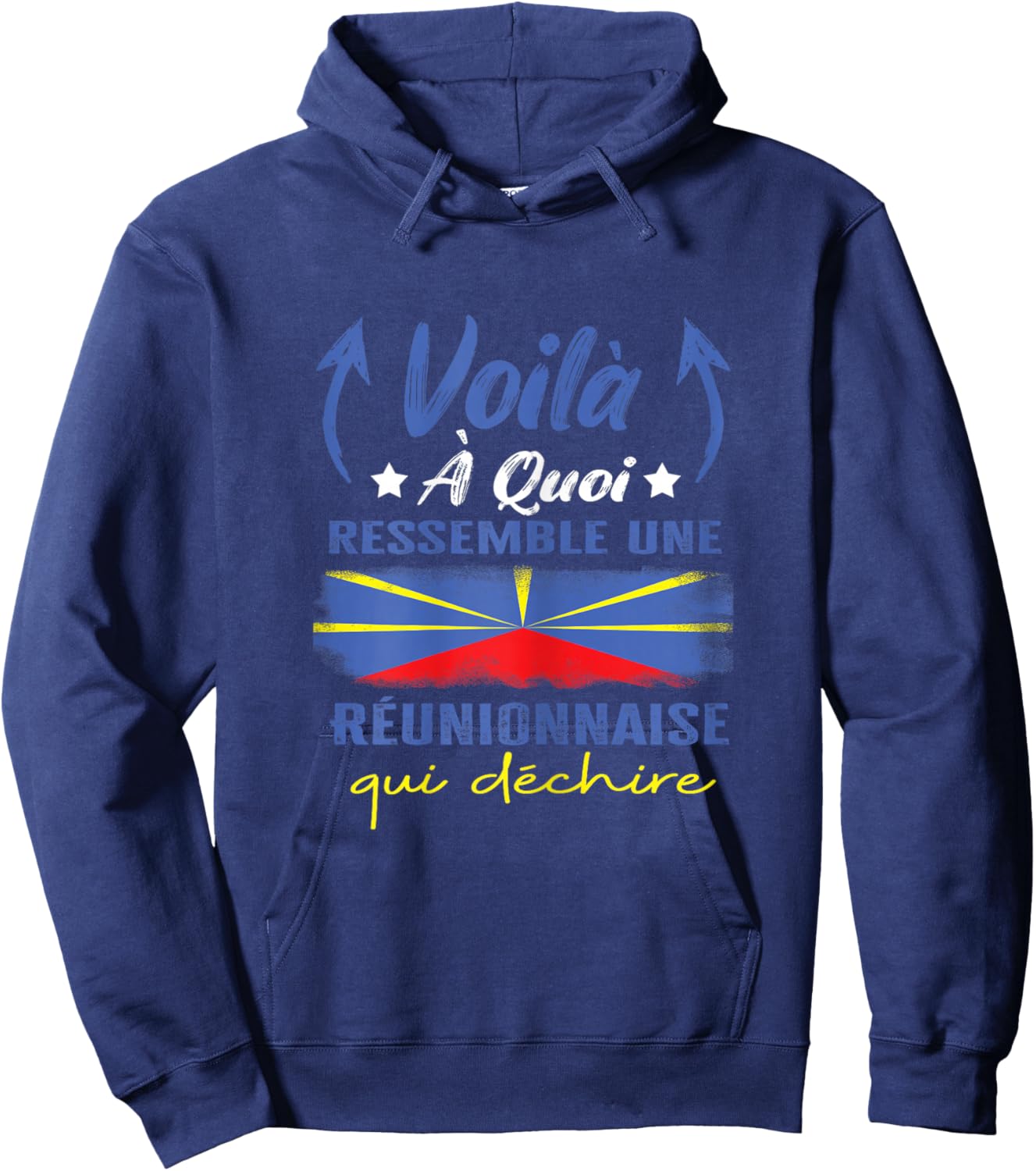Reunionnaise 974 tears humour la reunion women's Gift, Black Hoodie - Hoodie | Navy