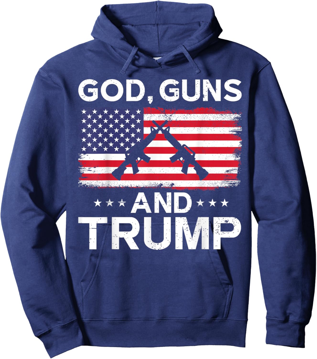 2024 President Donald Trump God Guns And Trump , black Hoodie - Hoodie | Navy