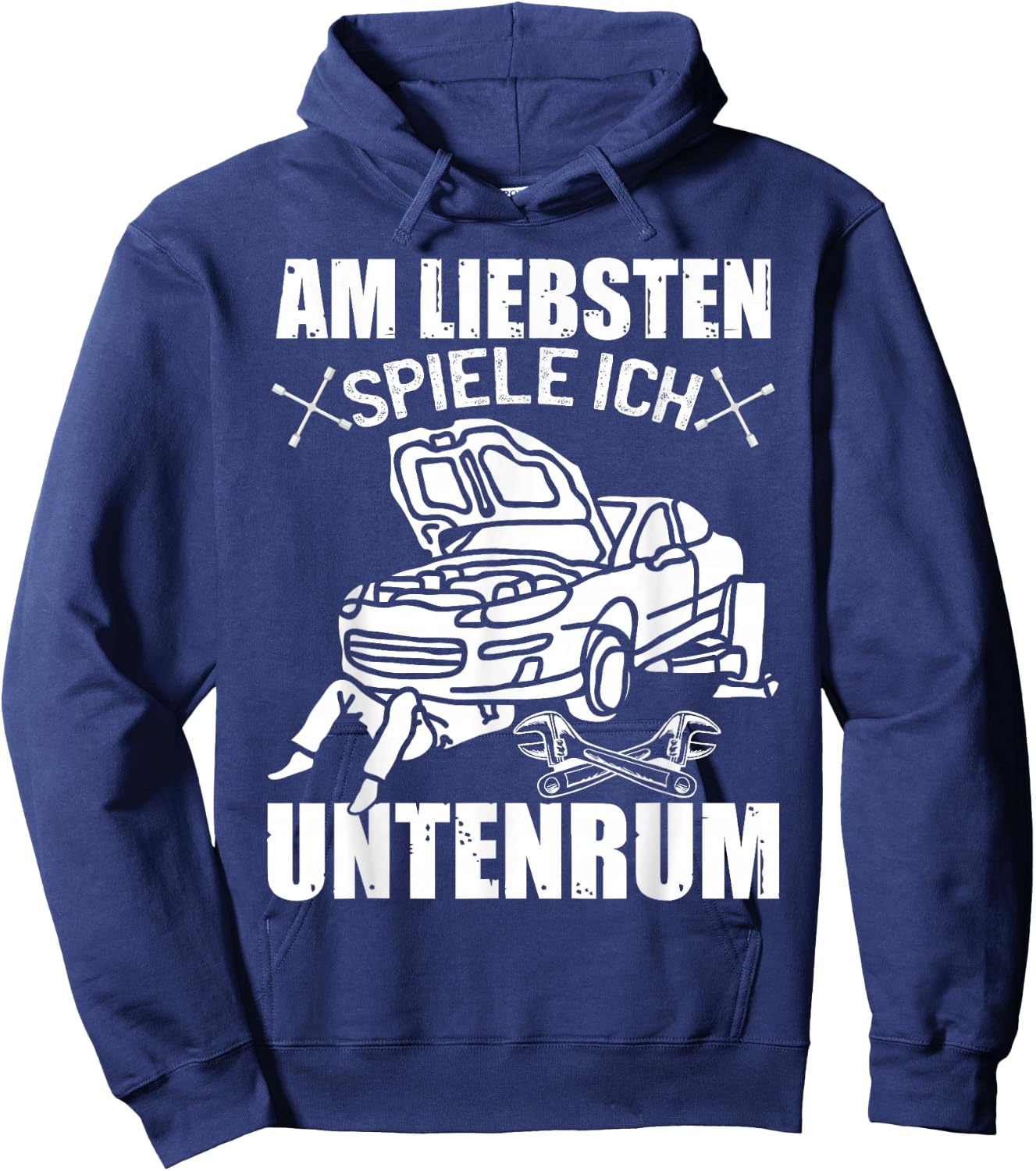 Am Liebsten Spiele Ich Untenrum | Car Mechanic , black Hoodie - Hoodie | Navy