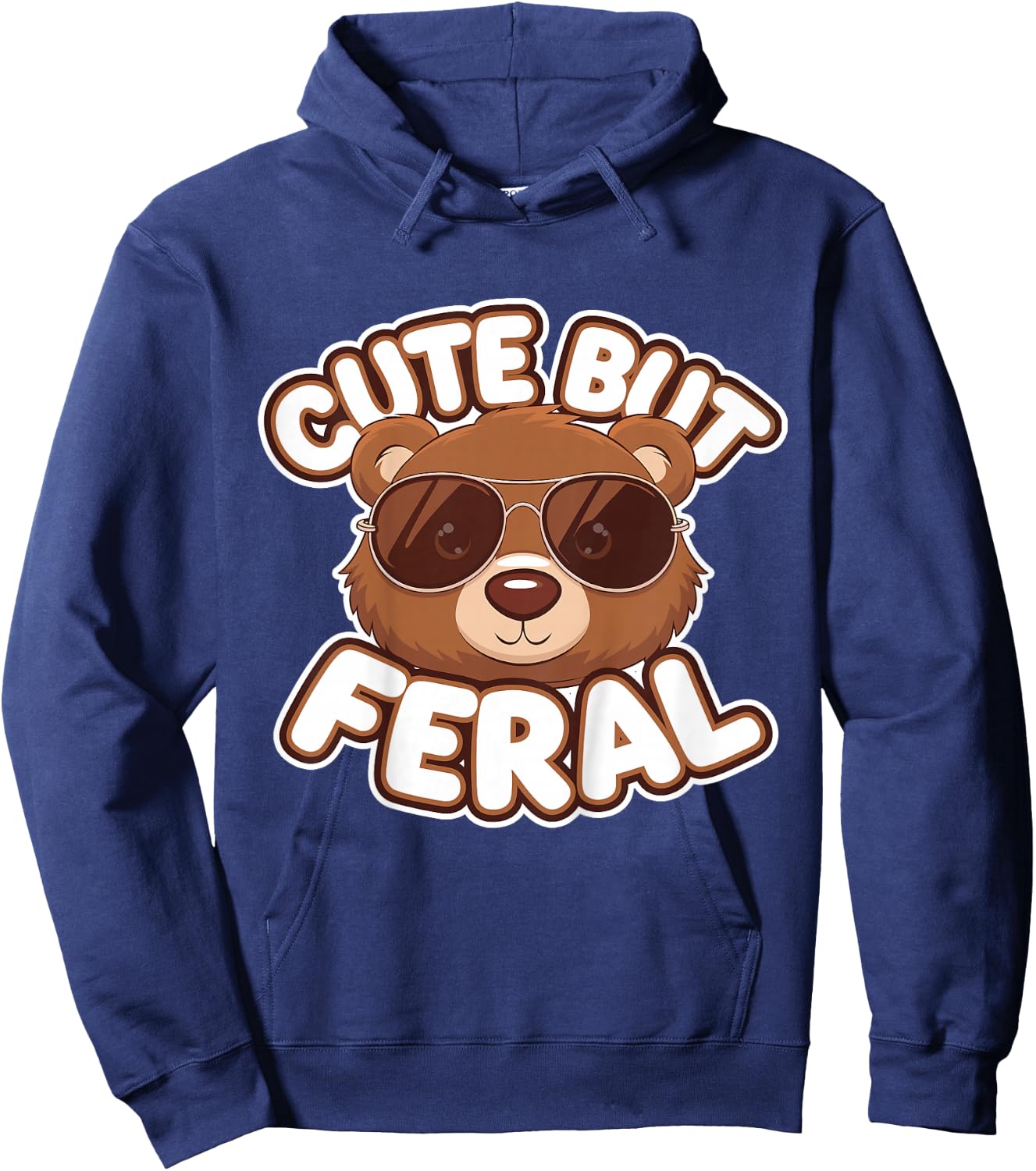 Cute Brown Bear Kids Hoodie - Hoodie | Navy