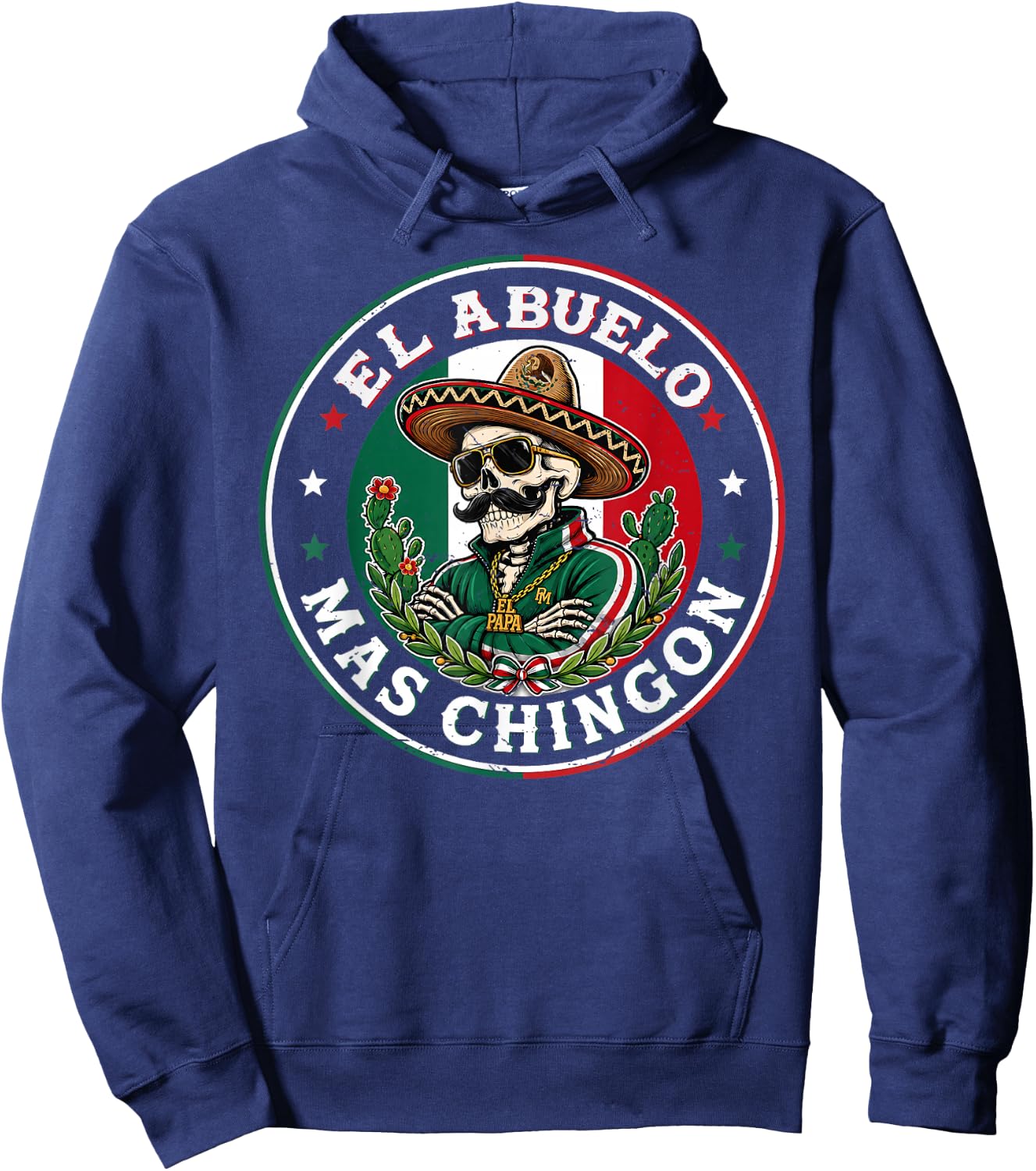 El Abuelo Mas Chingon Funny Mexico Mexican Grandpa Fathers Hoodie - Hoodie | Navy